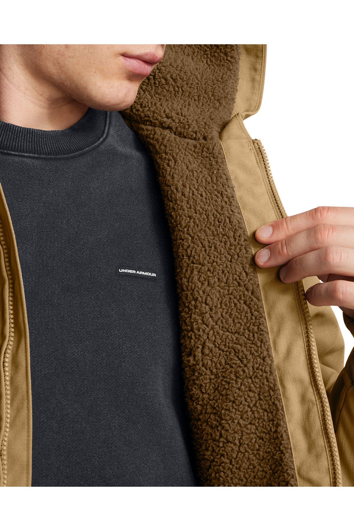 Under Armour Mens Icon Fleece Custom Jackets, Camel