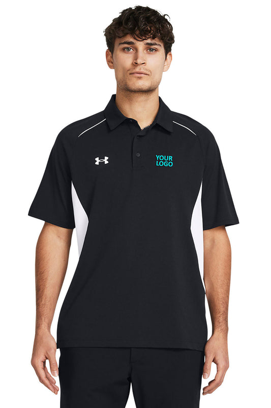 Under Armour Black 1383263 custom embroidered polo shirts
