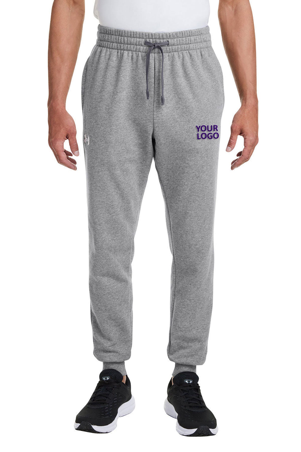 Under Armour Mens Rival Fleece Custom Sweatpants, Grey