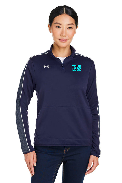 Under Armour Mens Command 2.0 Custom Quarter-Zips, Medium Navy
