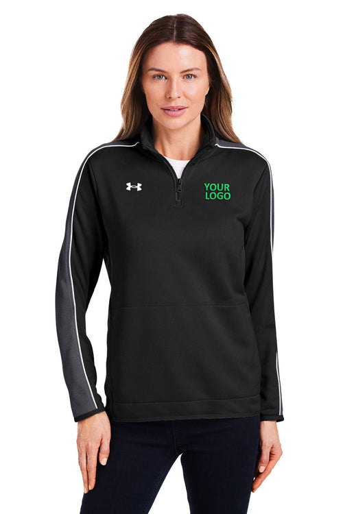 Under Armour Mens Command 2.0 Custom Quarter-Zips, Black