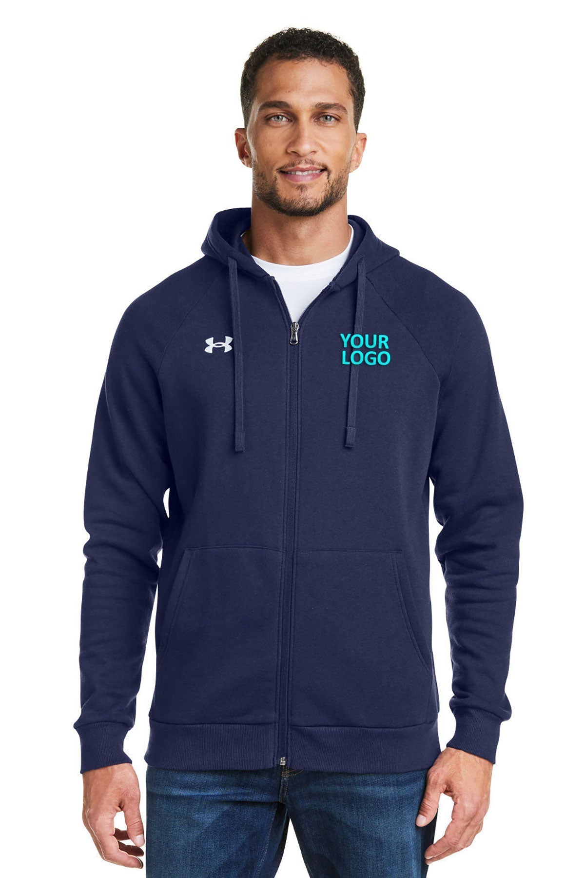 Under Armour Mens Rival Fleece Custom Full-Zips, Medium Navy [Labenz & Associates]