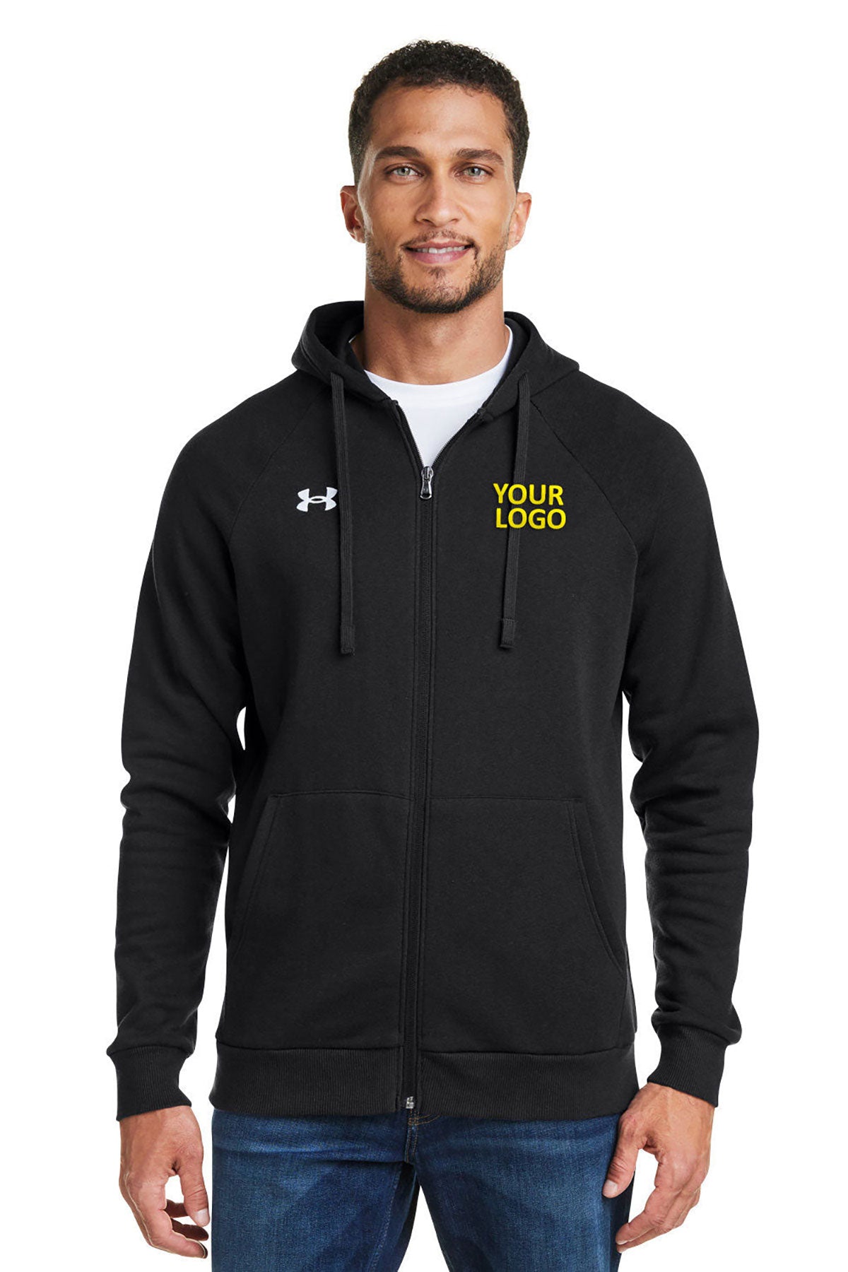 Under Armour Mens Rival Fleece Custom Full-Zips, Black