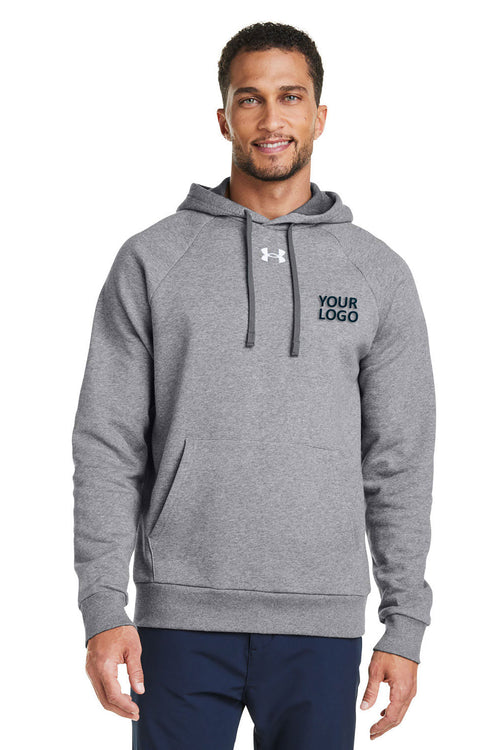 Under Armour Ladies Rival Fleece Hooded Custom Sweatshirts, Grey Light