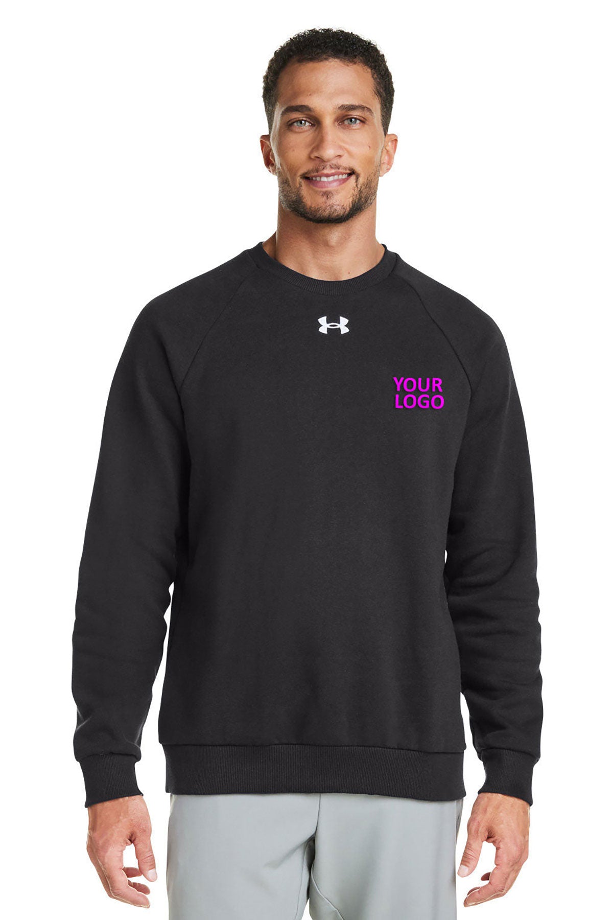 Under Armour Black 1379755 custom logo sweatshirts embroidered