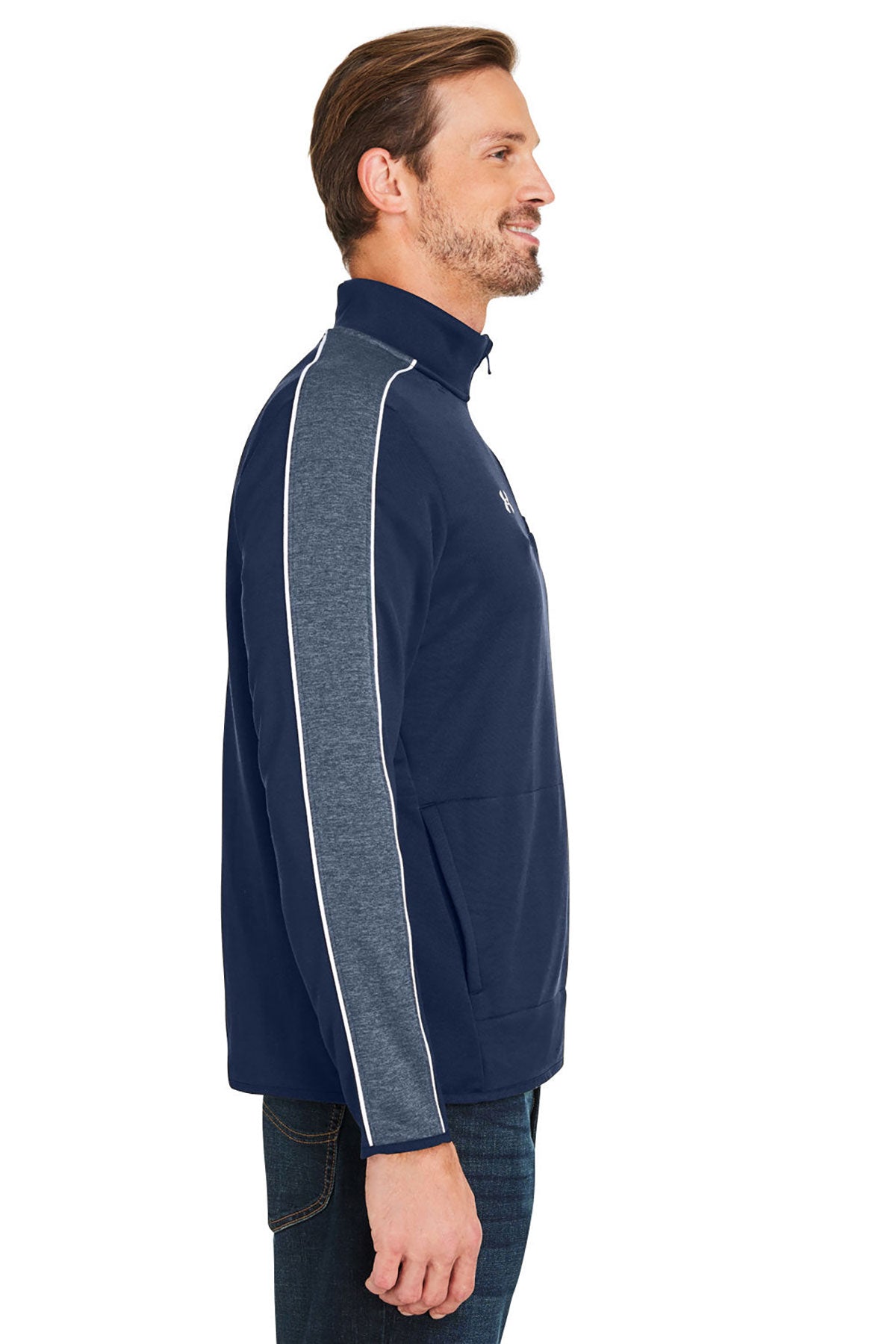 Under Armour Mens Command 2.0 Custom Quarter-Zips, Medium Navy