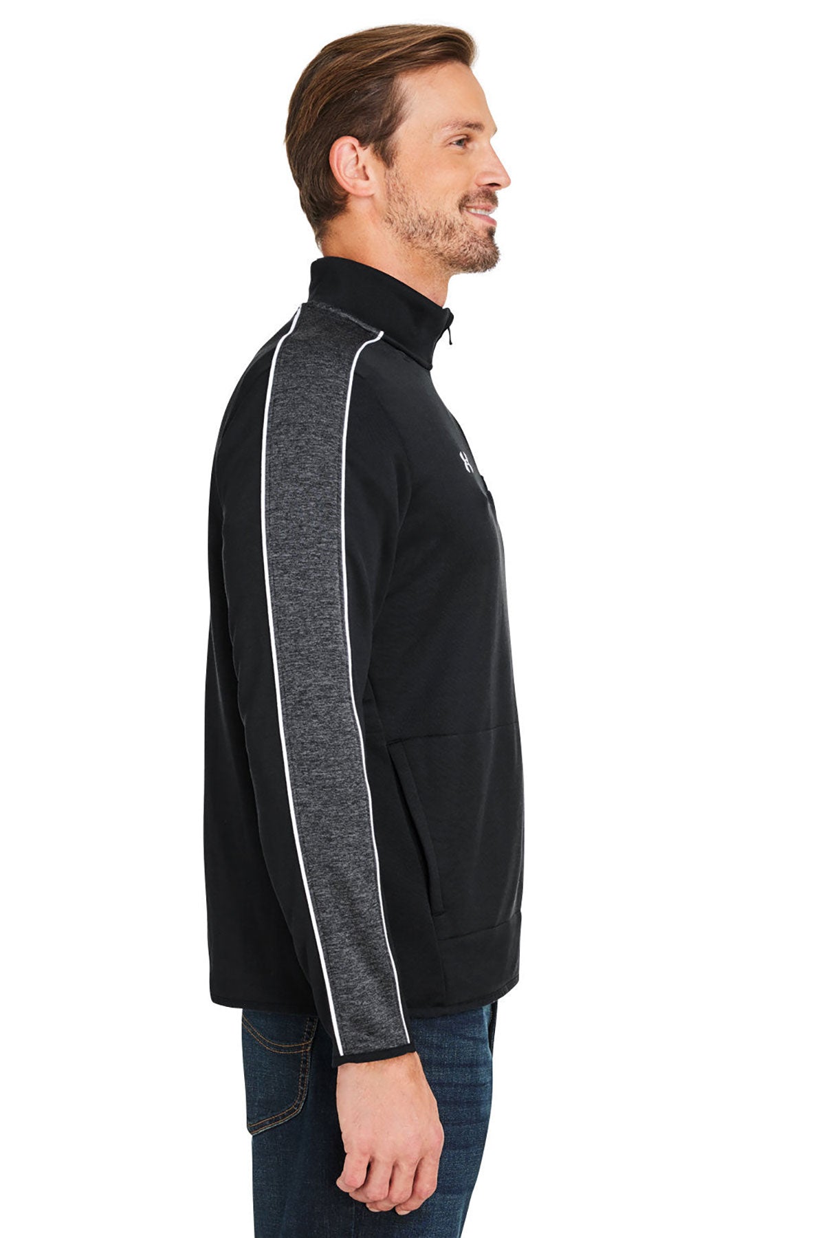 Under Armour Mens Command 2.0 Custom Quarter-Zips, Black
