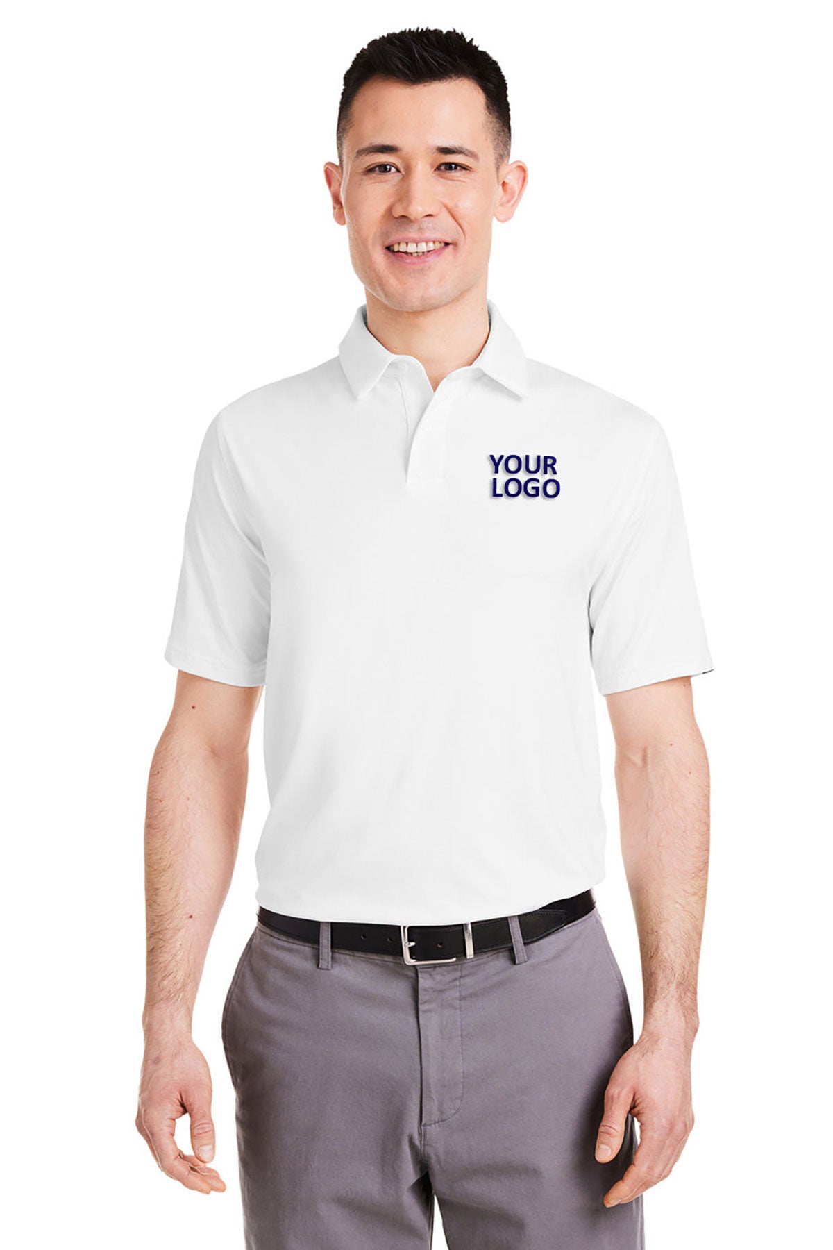 Under Armour White 1383255 custom embroidered polo shirts