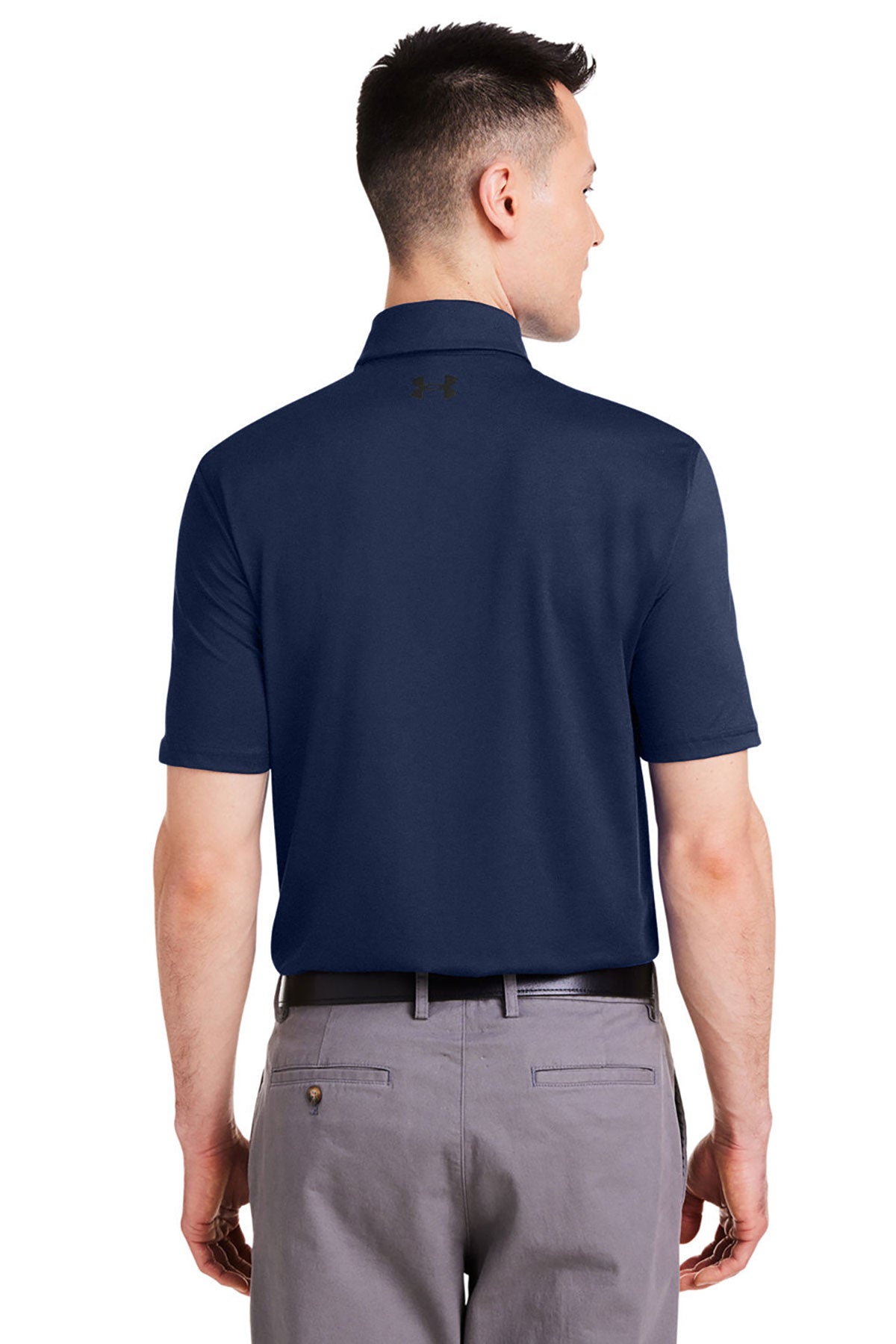 Under Armour Mens Custom Recycled Polos, Medium Navy