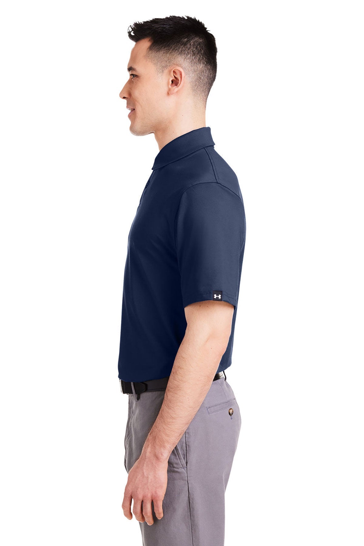 Under Armour Mens Custom Recycled Polos, Medium Navy