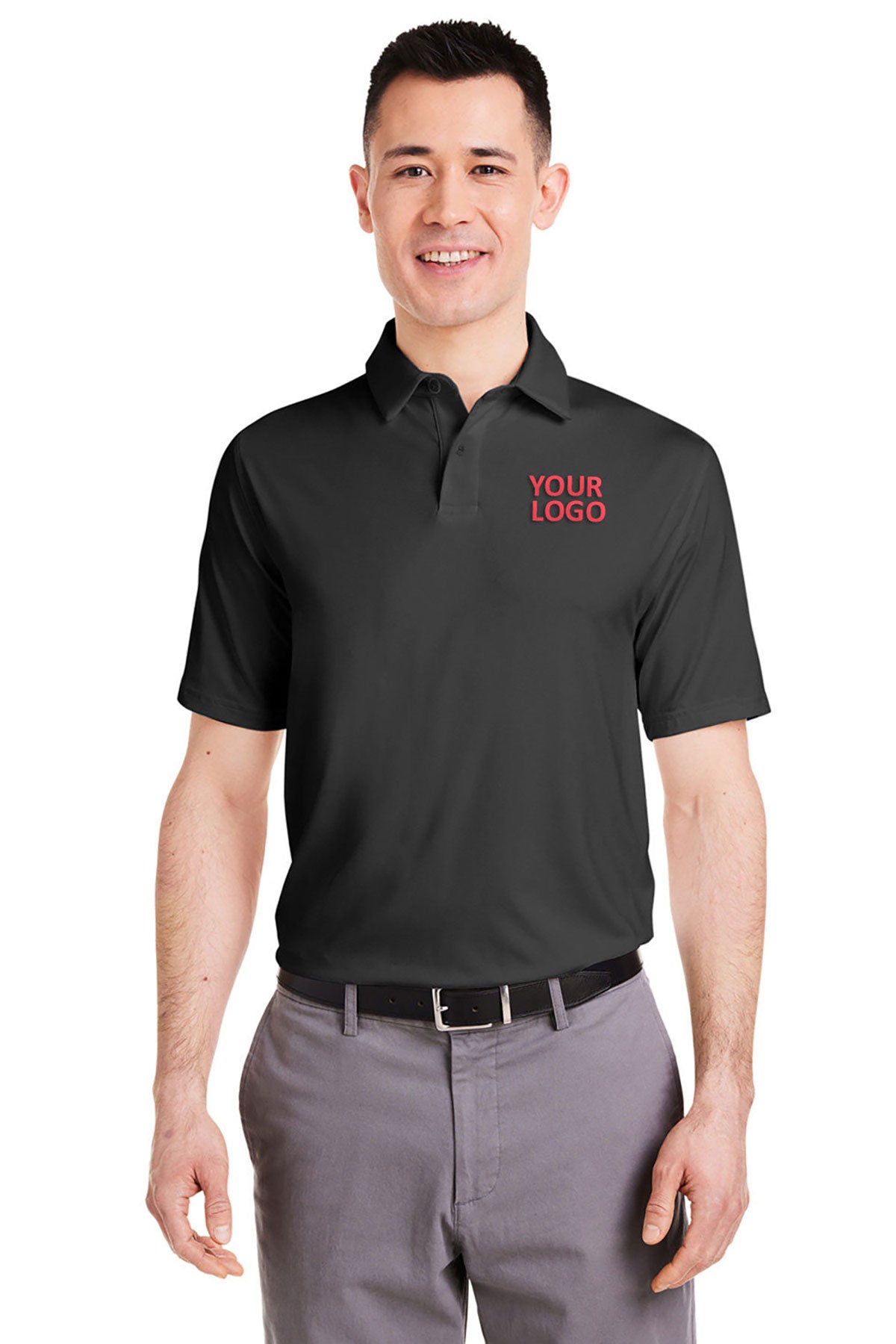 Under Armour Black 1383255 custom embroidered polo shirts