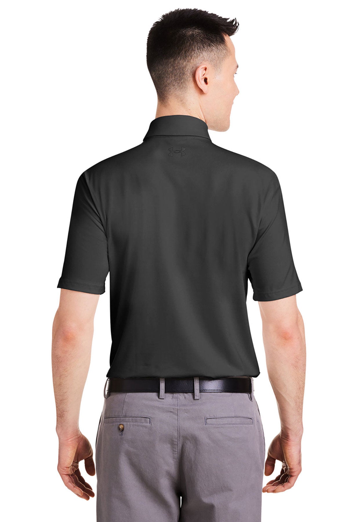 Under Armour Mens Custom Recycled Polos, Black