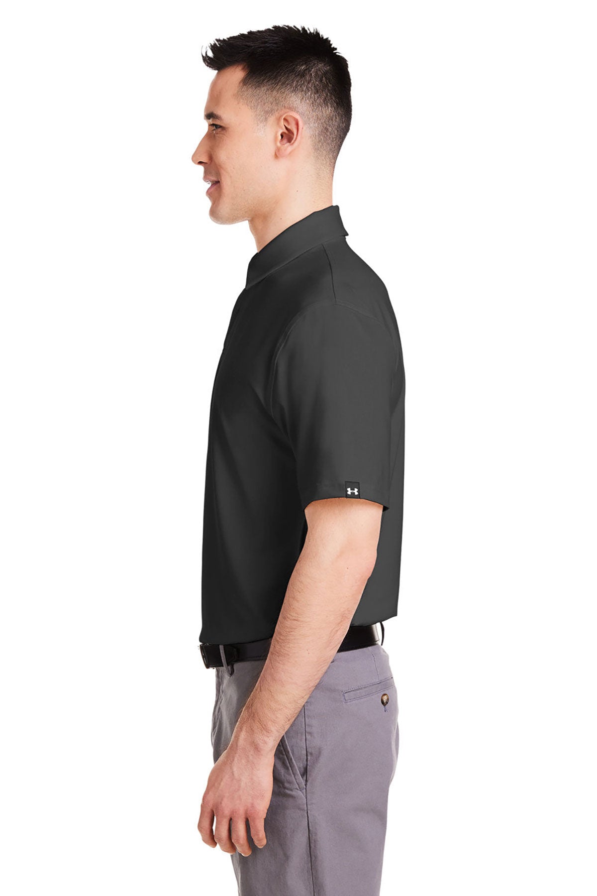 Under Armour Mens Custom Recycled Polos, Black
