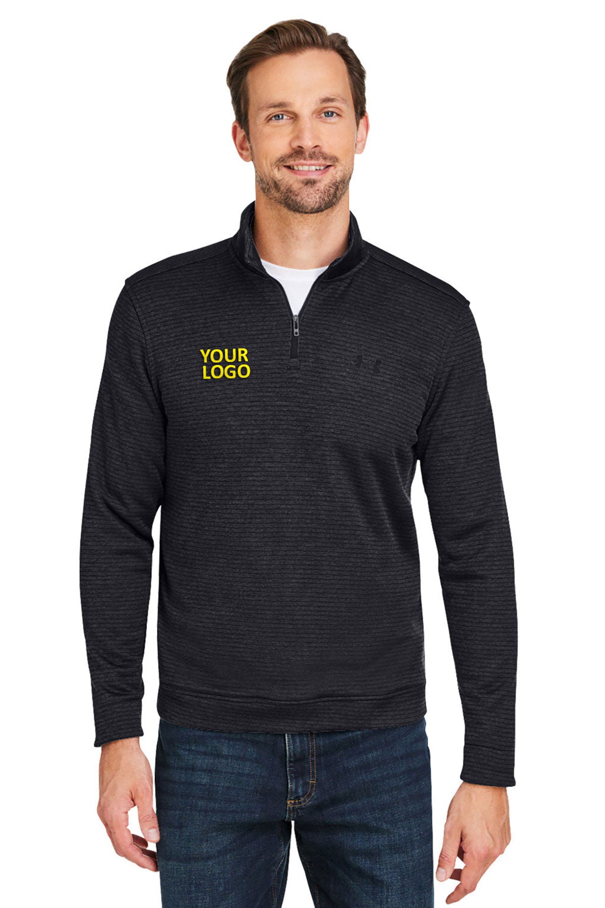 Under Armour Mens Storm Sweaterfleece Custom Quarter-Zips, Black