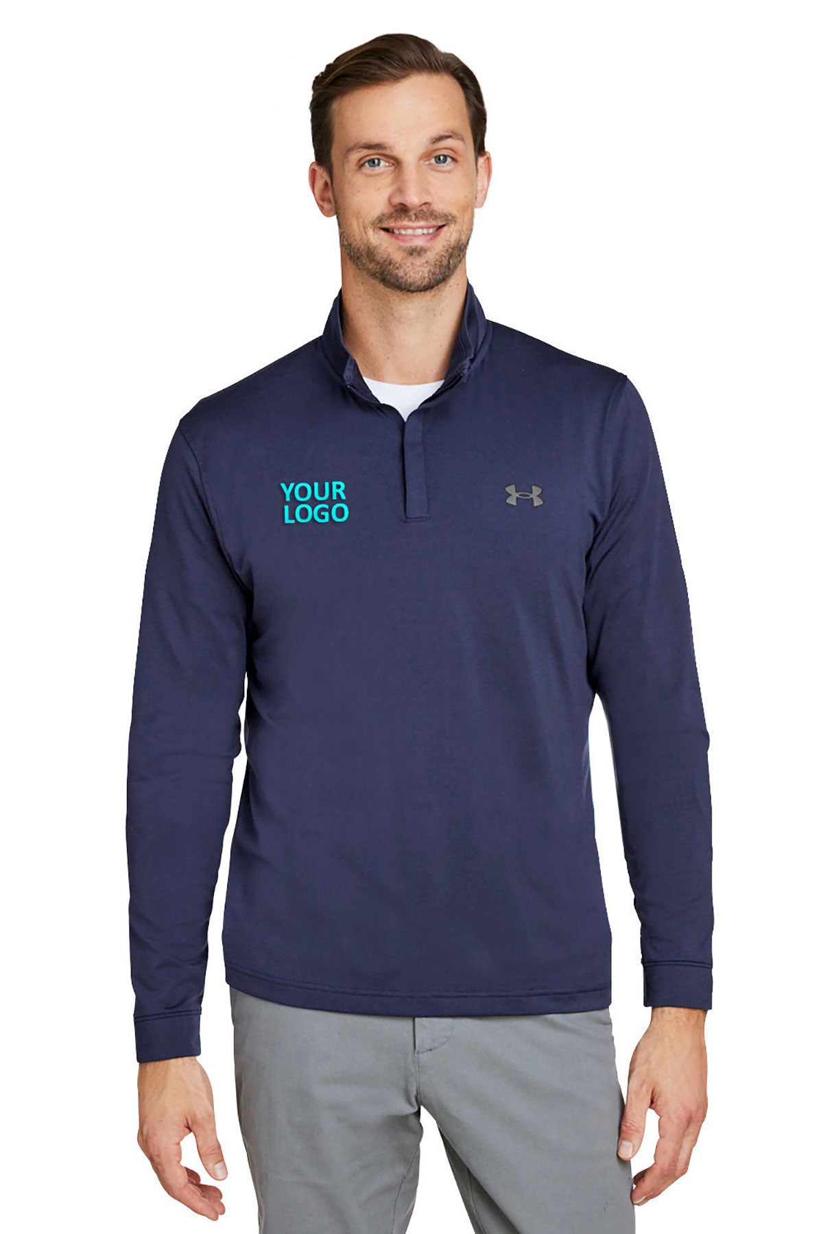 Under Armour Mens Playoff Custom Quarter-Zips, Medium Navy