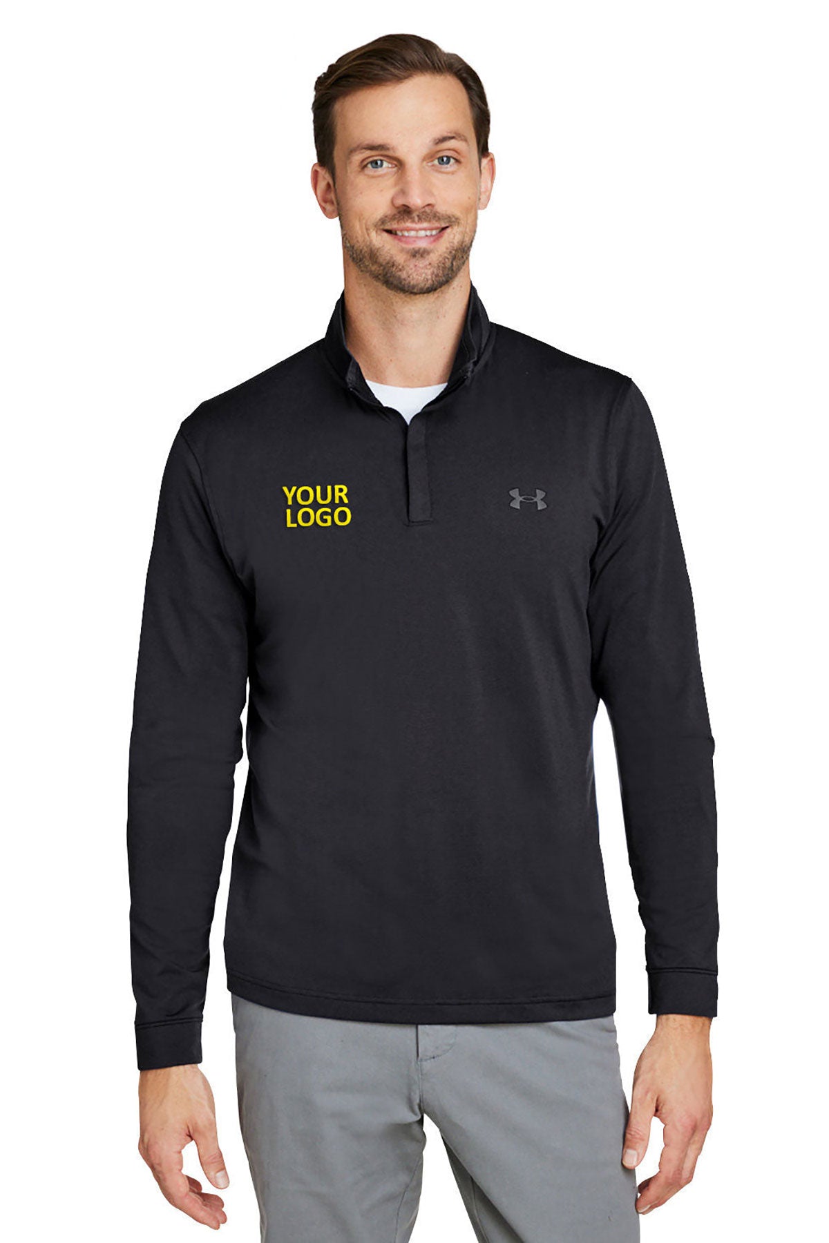 Under Armour Mens Playoff Custom Quarter-Zips, Black