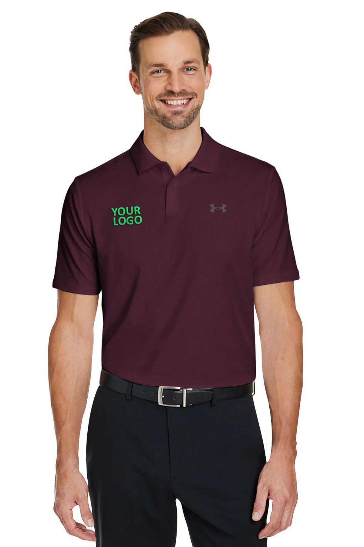 Under Armour Dark Maroon 1377374 custom embroidered polo shirts