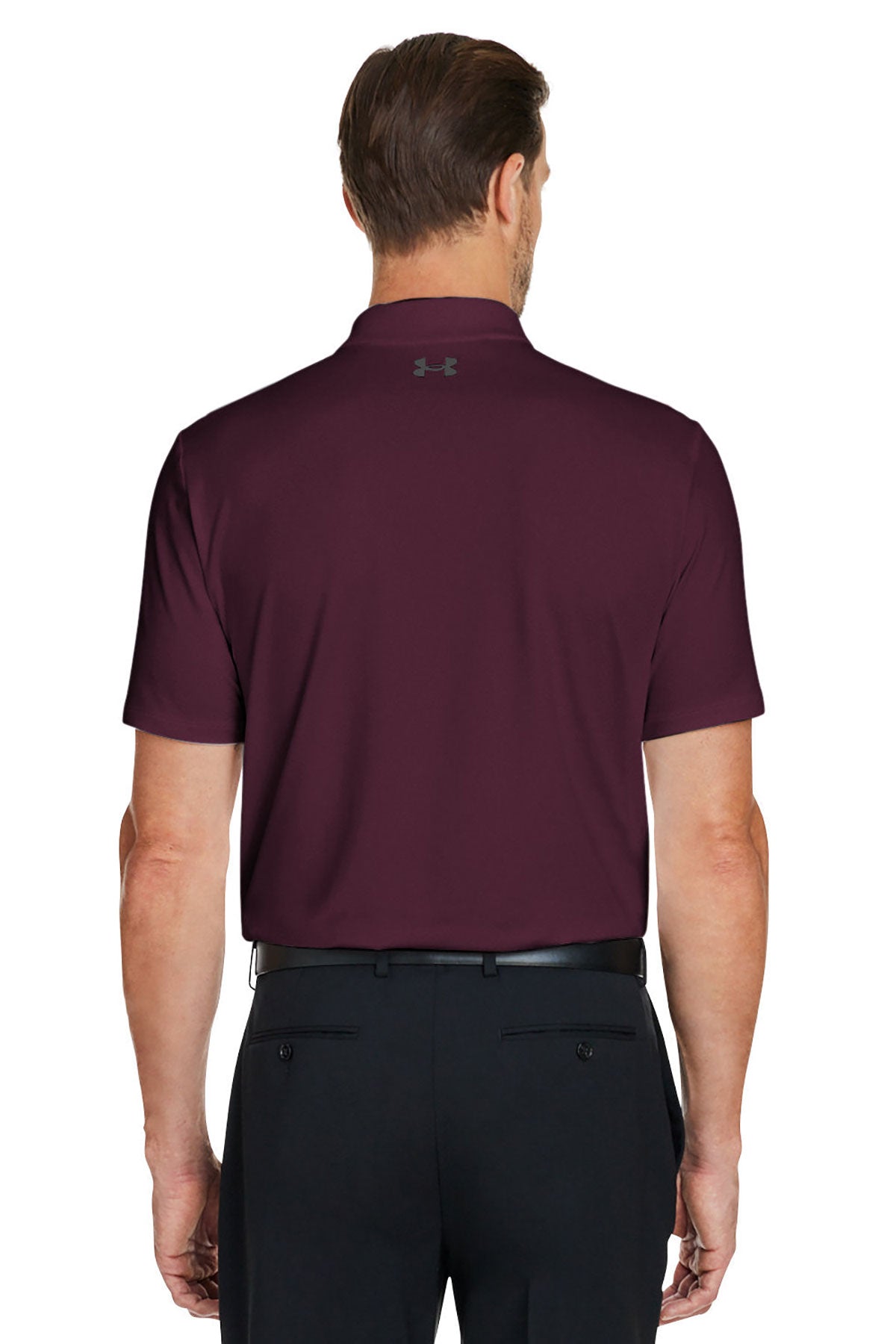 Under Armour Mens Performance 3.0 Custom Golf Polos, Dark Maroon