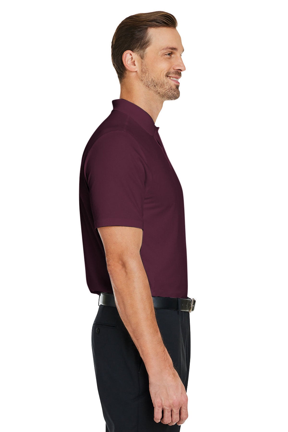 Under Armour Mens Performance 3.0 Custom Golf Polos, Dark Maroon