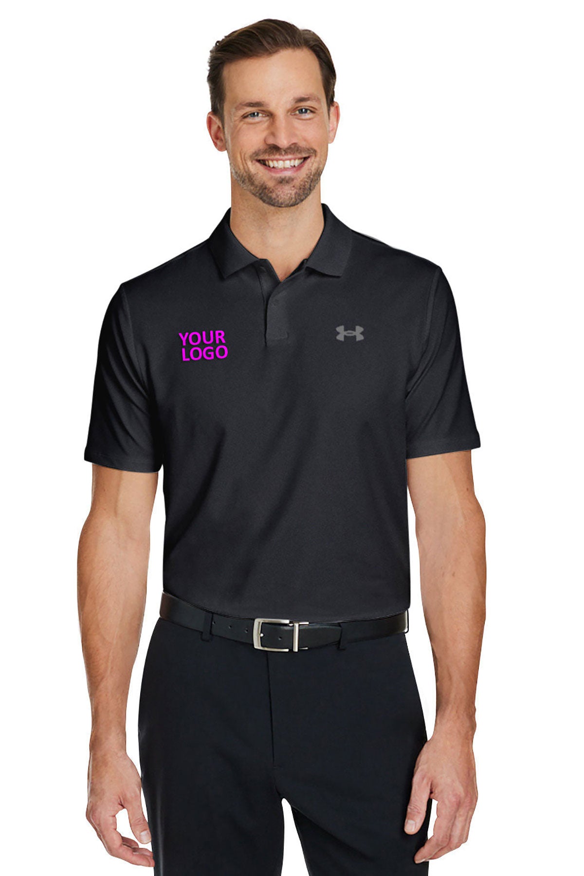 Under Armour Black 1377374 custom logo polo shirts