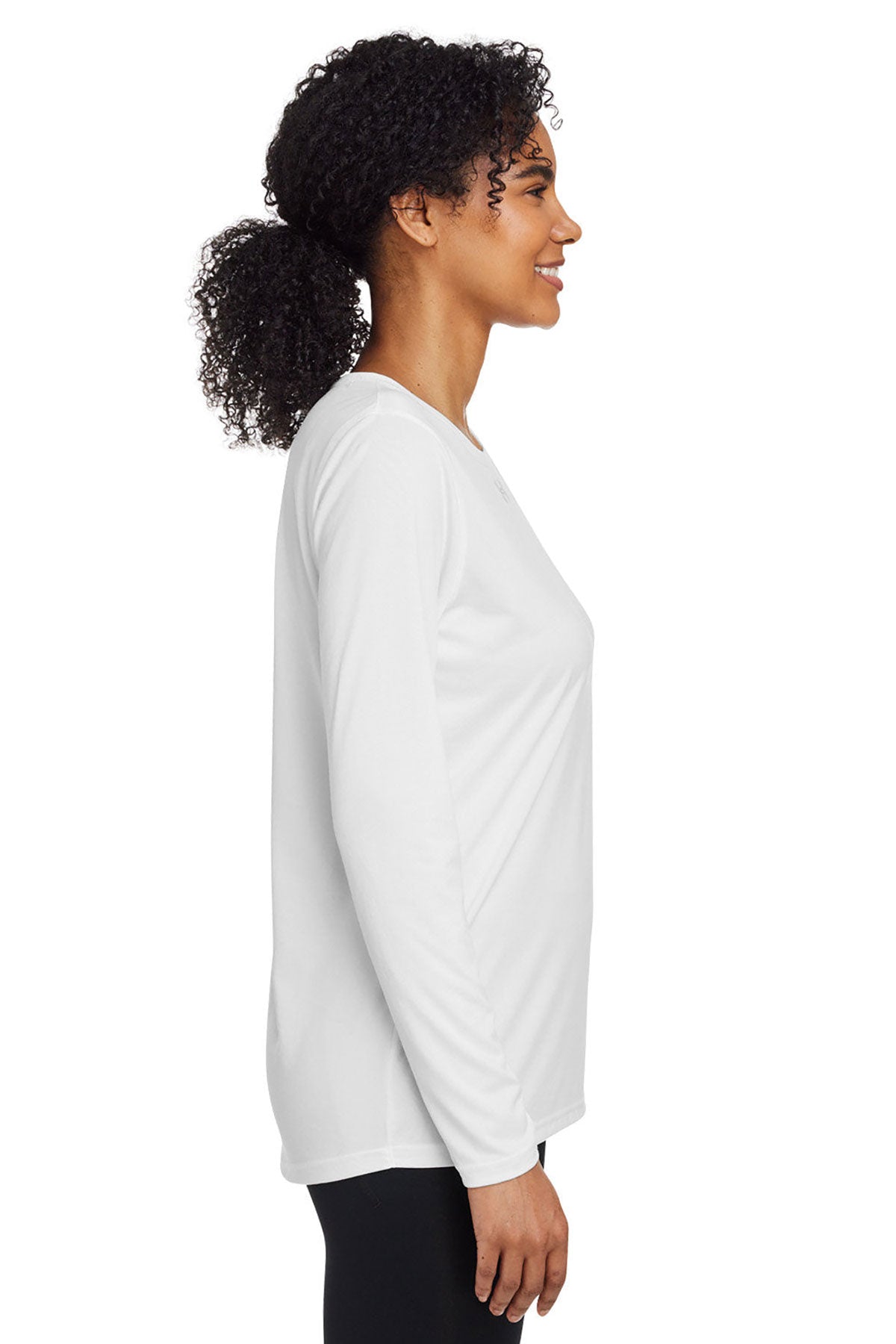 Under Armour Ladies Tech Long-Sleeve Customized T-Shirts, White