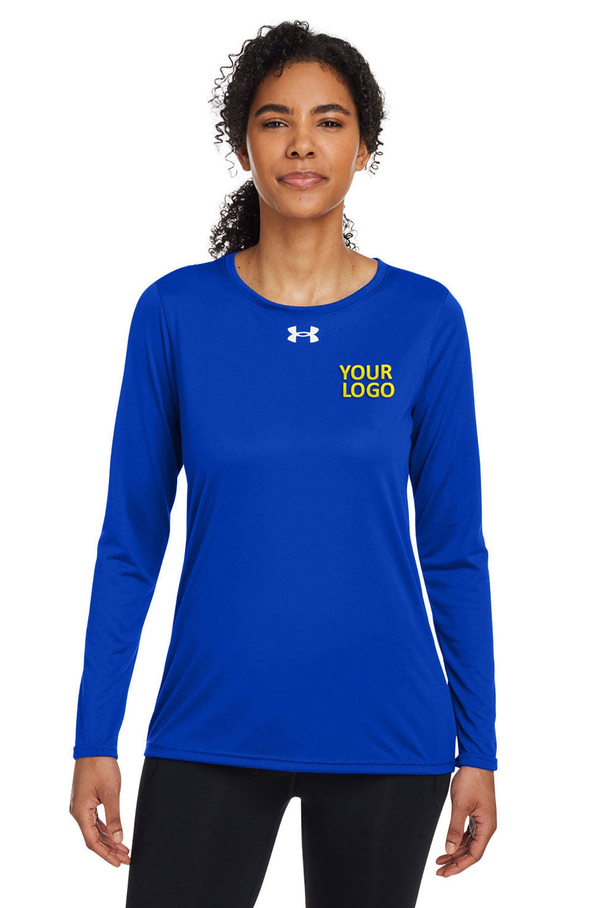 Under Armour Ladies Tech Long-Sleeve Customized T-Shirts, Royal