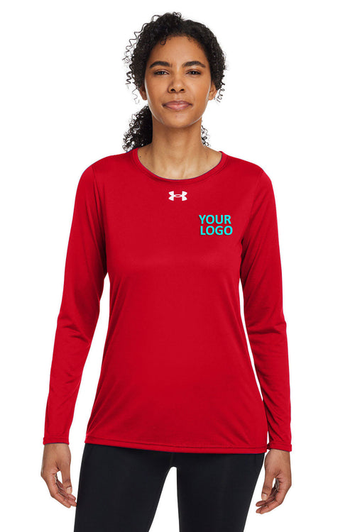 Under Armour Men's Tech Long-Sleeve Custom T-Shirts, Red