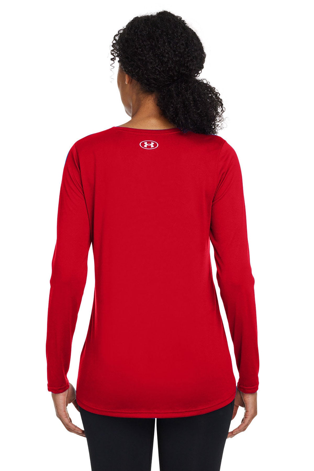 Under Armour Ladies Tech Long-Sleeve Customized T-Shirts, Red