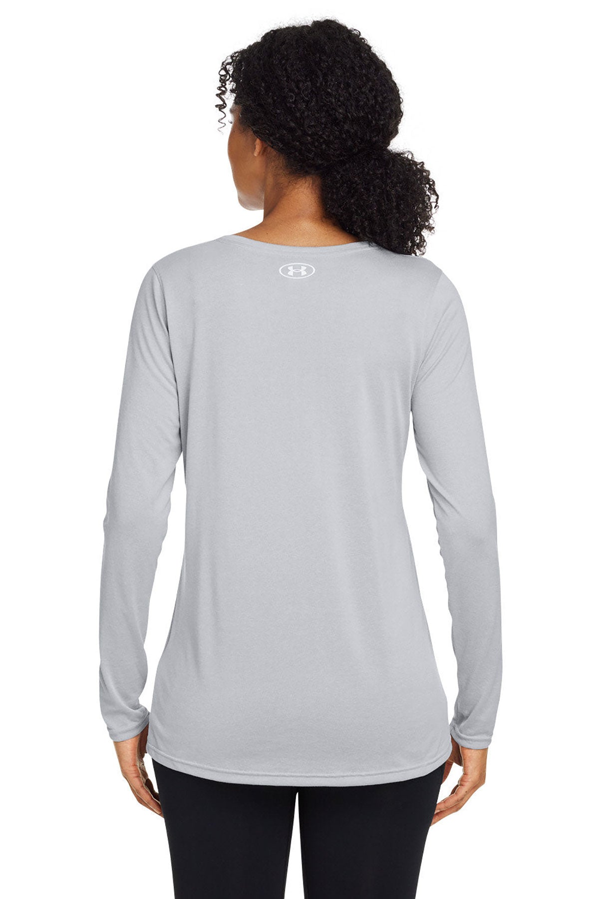 Under Armour Ladies Tech Long-Sleeve Customized T-Shirts, Medium Grey