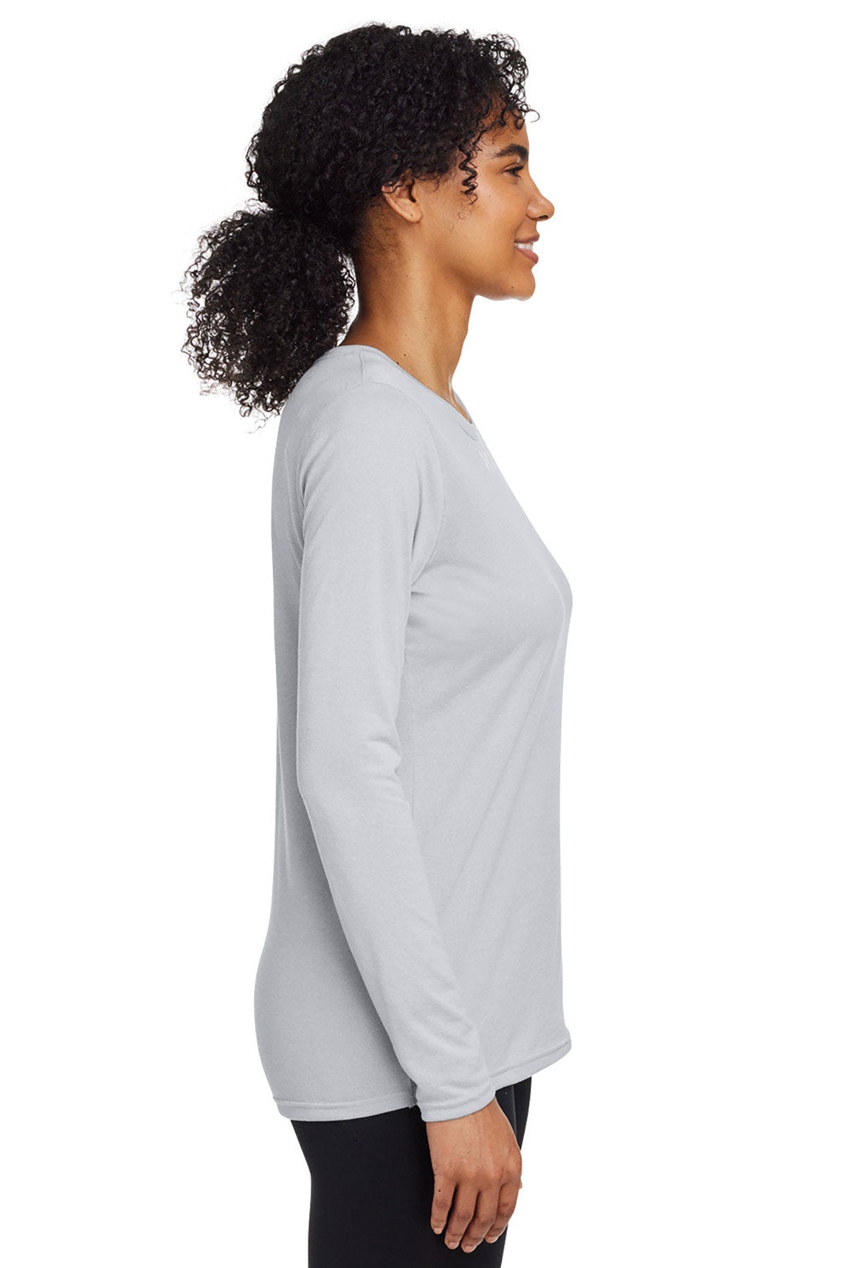 Under Armour Ladies Tech Long-Sleeve Customized T-Shirts, Medium Grey