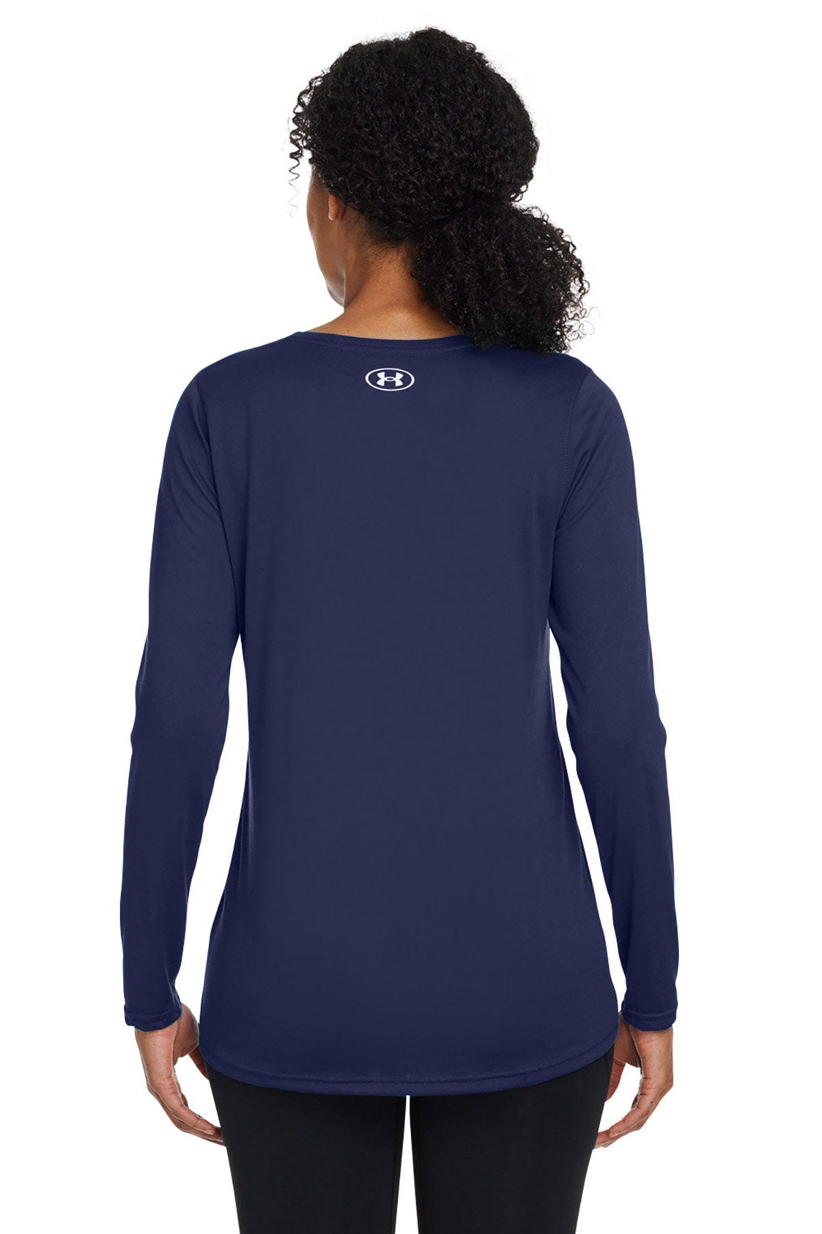 Under Armour Ladies Tech Long-Sleeve Custom T-Shirts, Navy [Zura Bio]