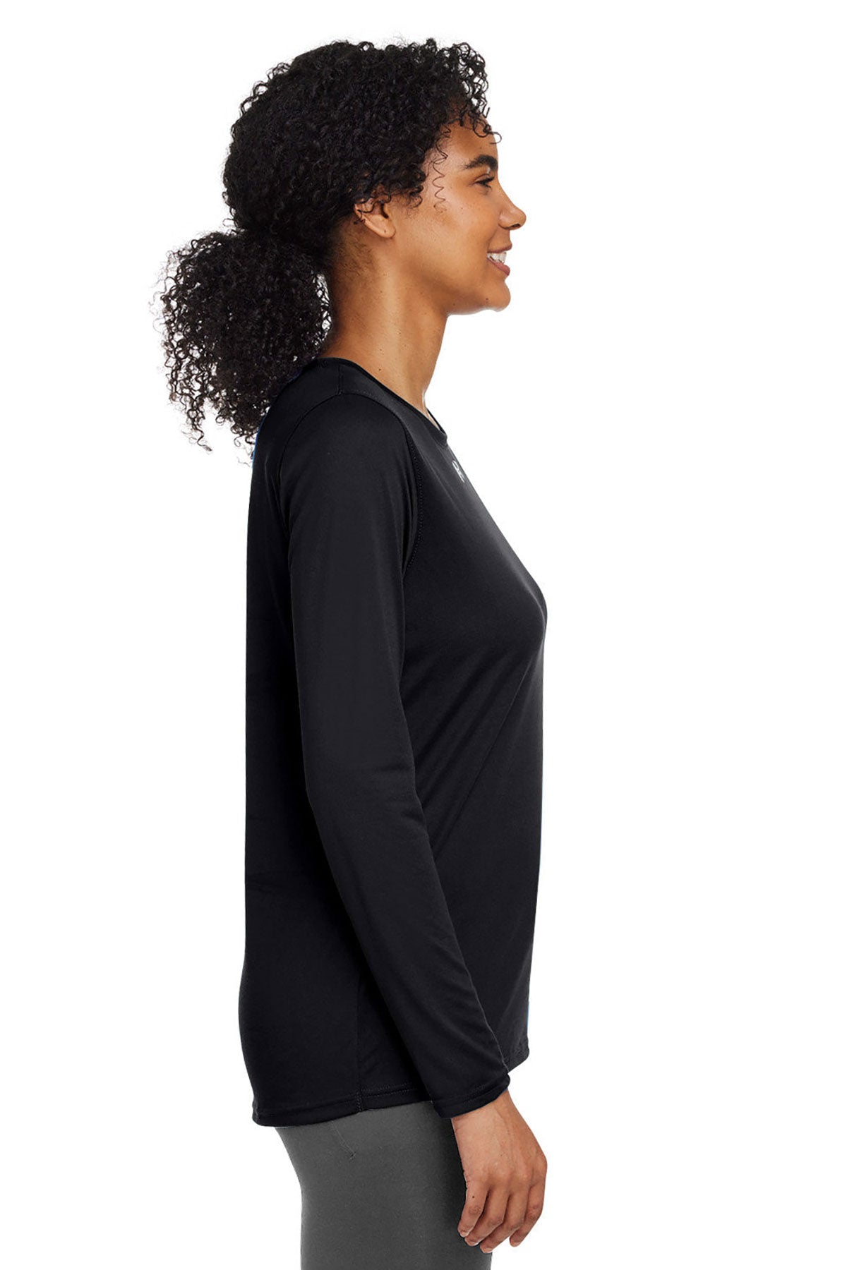 Under Armour Ladies Tech Long-Sleeve Custom T-Shirts, Black