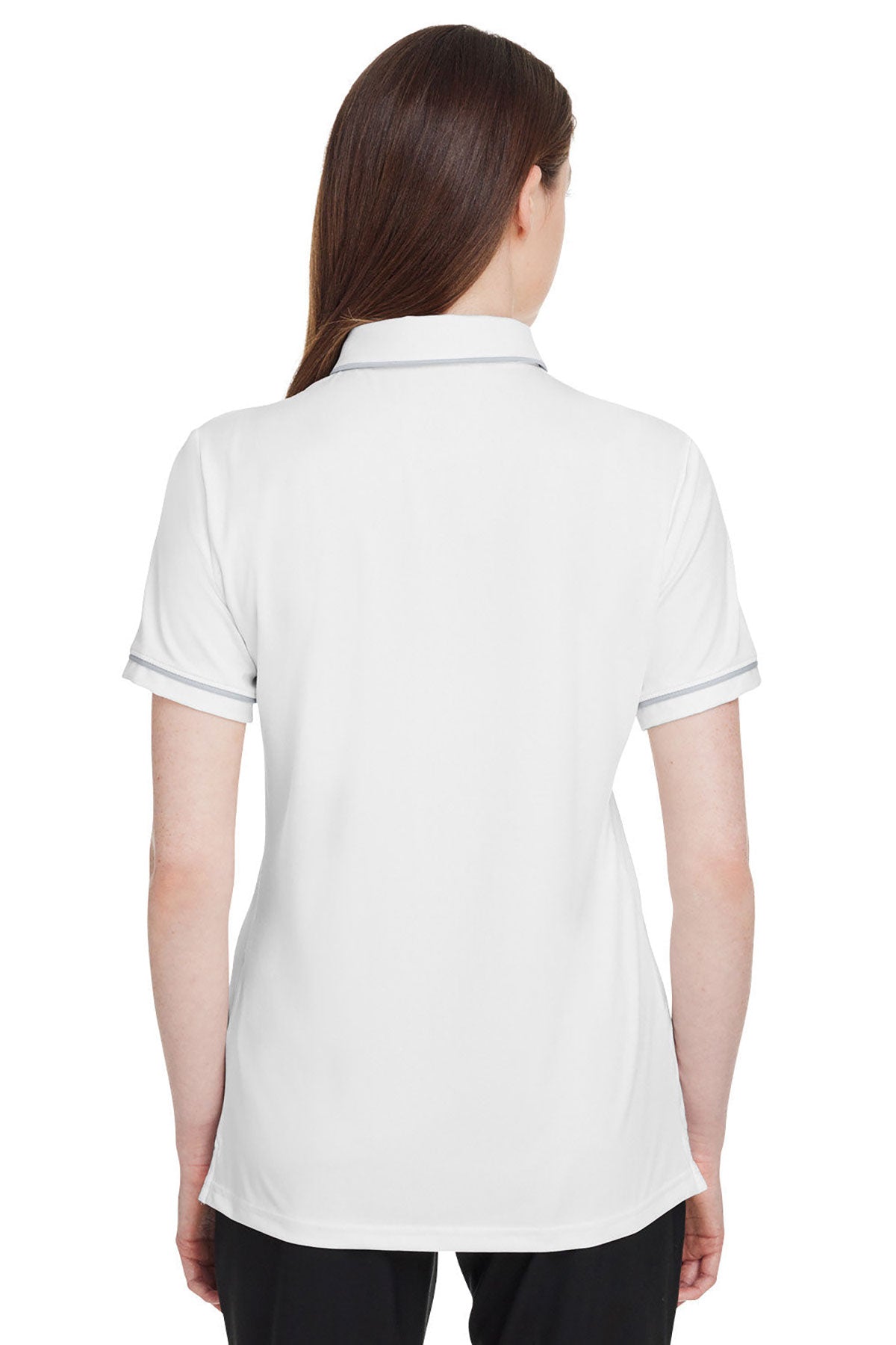 Under Armour Ladies Tipped Teams Performance Custom Polos, White