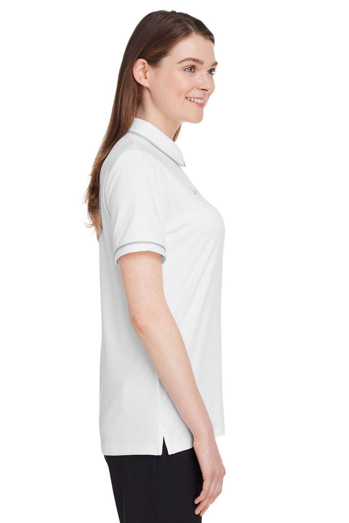 Under Armour Ladies Tipped Teams Performance Custom Polos, White