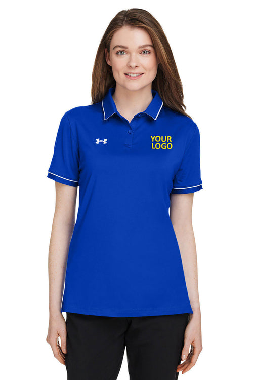 Under Armour Men's Tipped Teams Performance Branded Polos, Royal