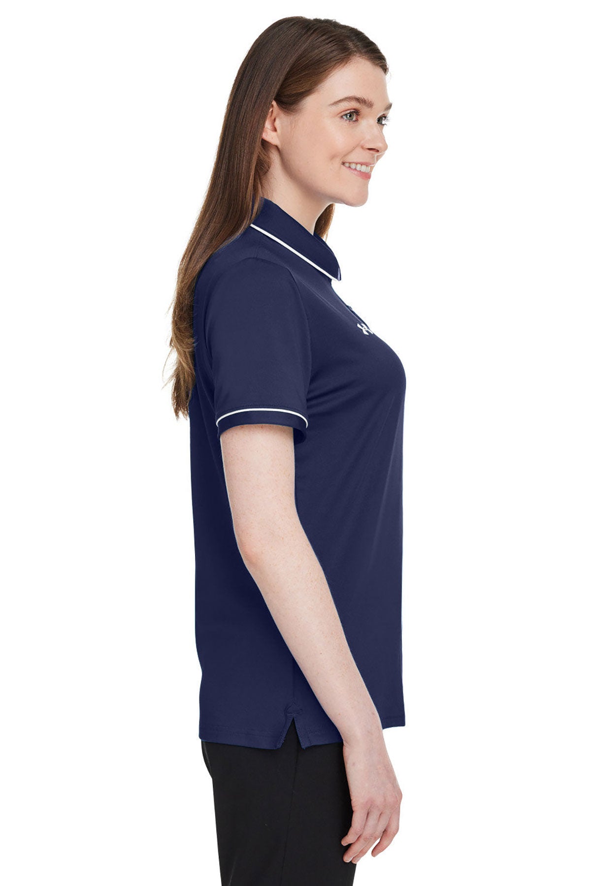 Under Armour Ladies Tipped Teams Performance Customized Polos, Navy
