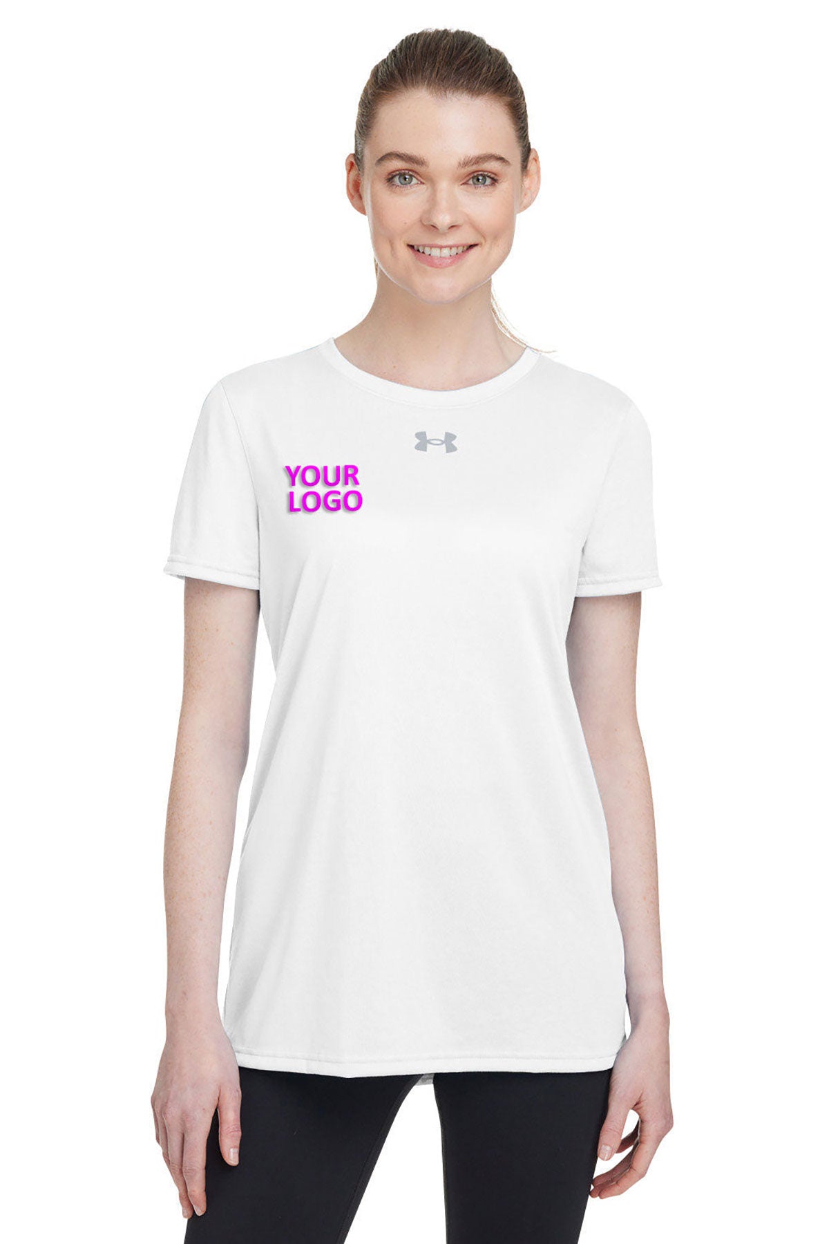 Under Armour Ladies Tech Custom T-Shirts, White