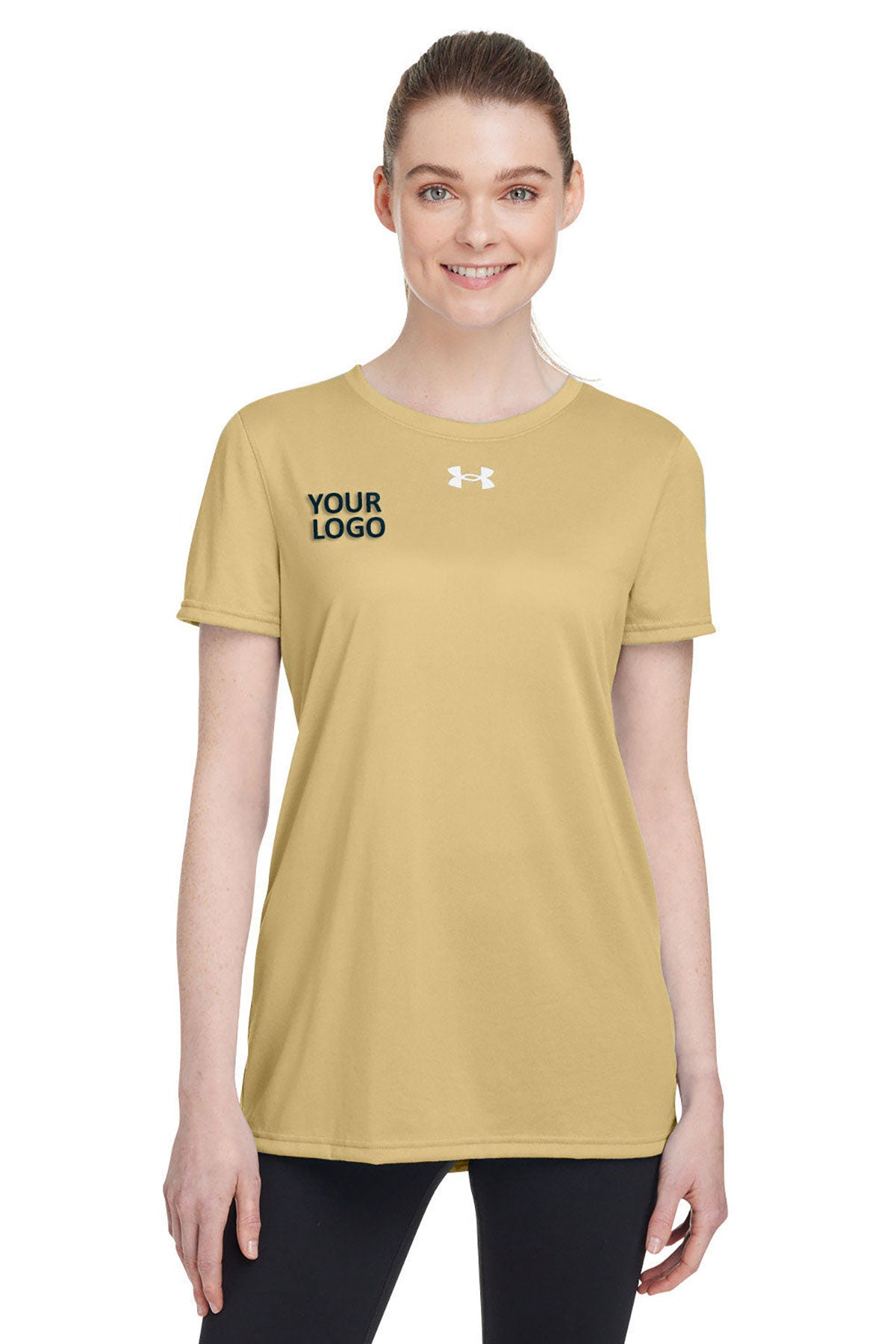 Under Armour Ladies Tech Customized T-Shirts, Vegas Gold