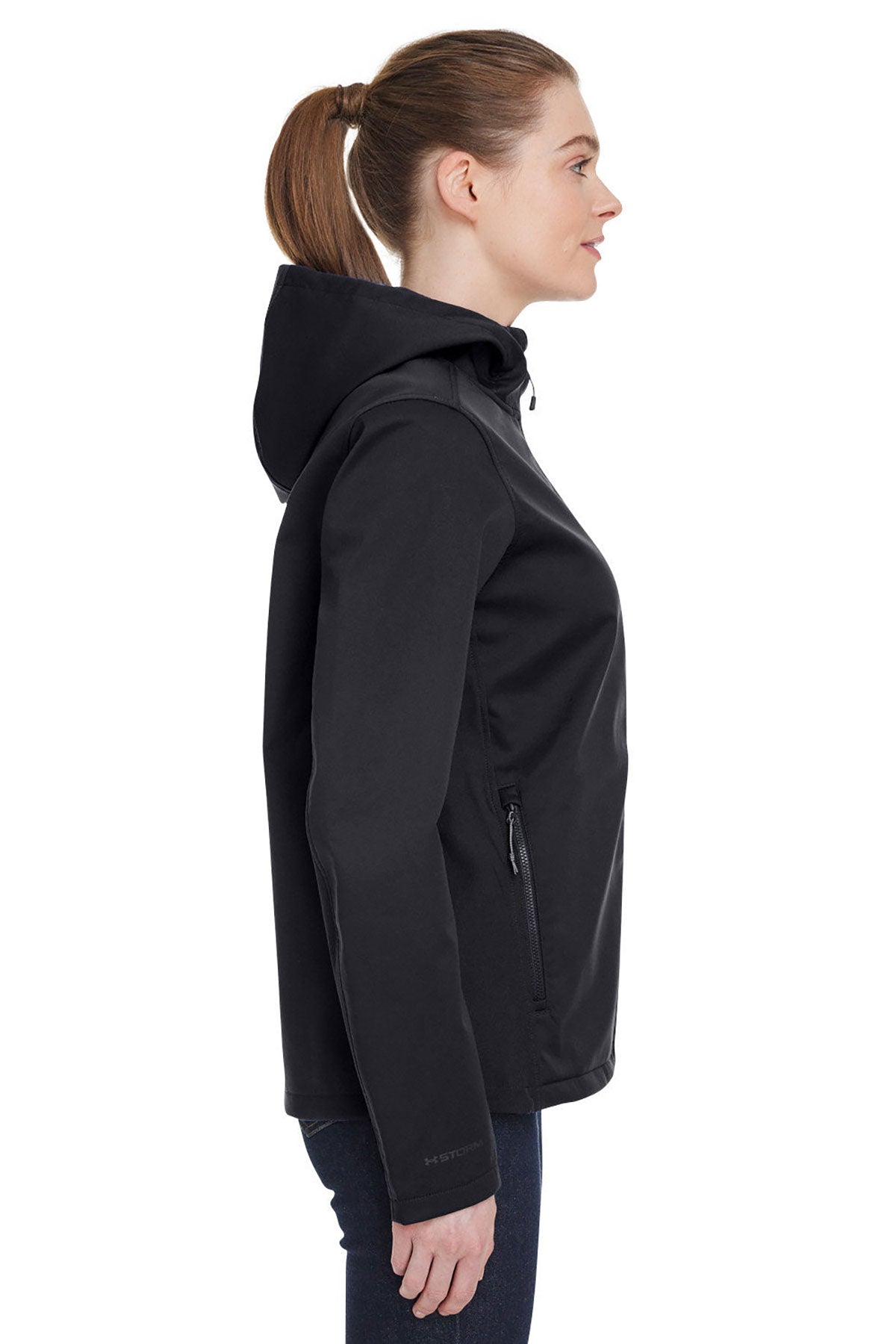 Under Armour Ladies ColdGear Infrared Shield 2.0 Custom Hooded Jackets, Black/ Grey