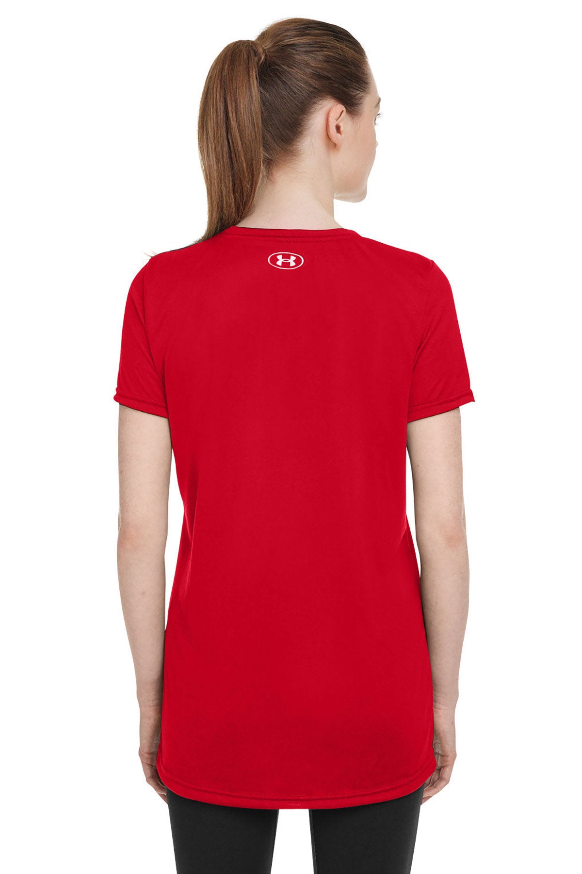 Under Armour Ladies Tech Branded T-Shirts, Red