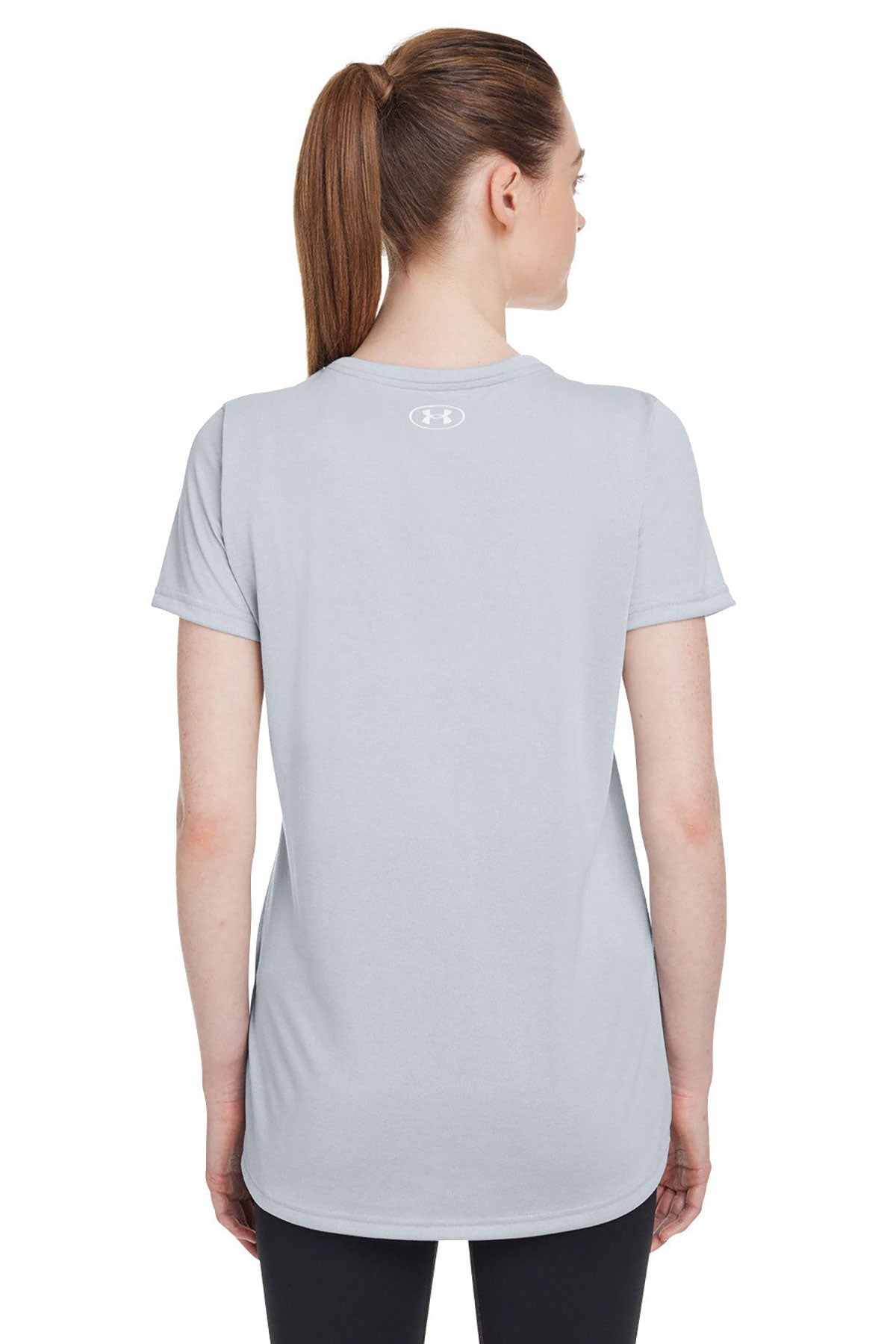 Under Armour Ladies Tech Custom T-Shirts, Mid Grey Light, White