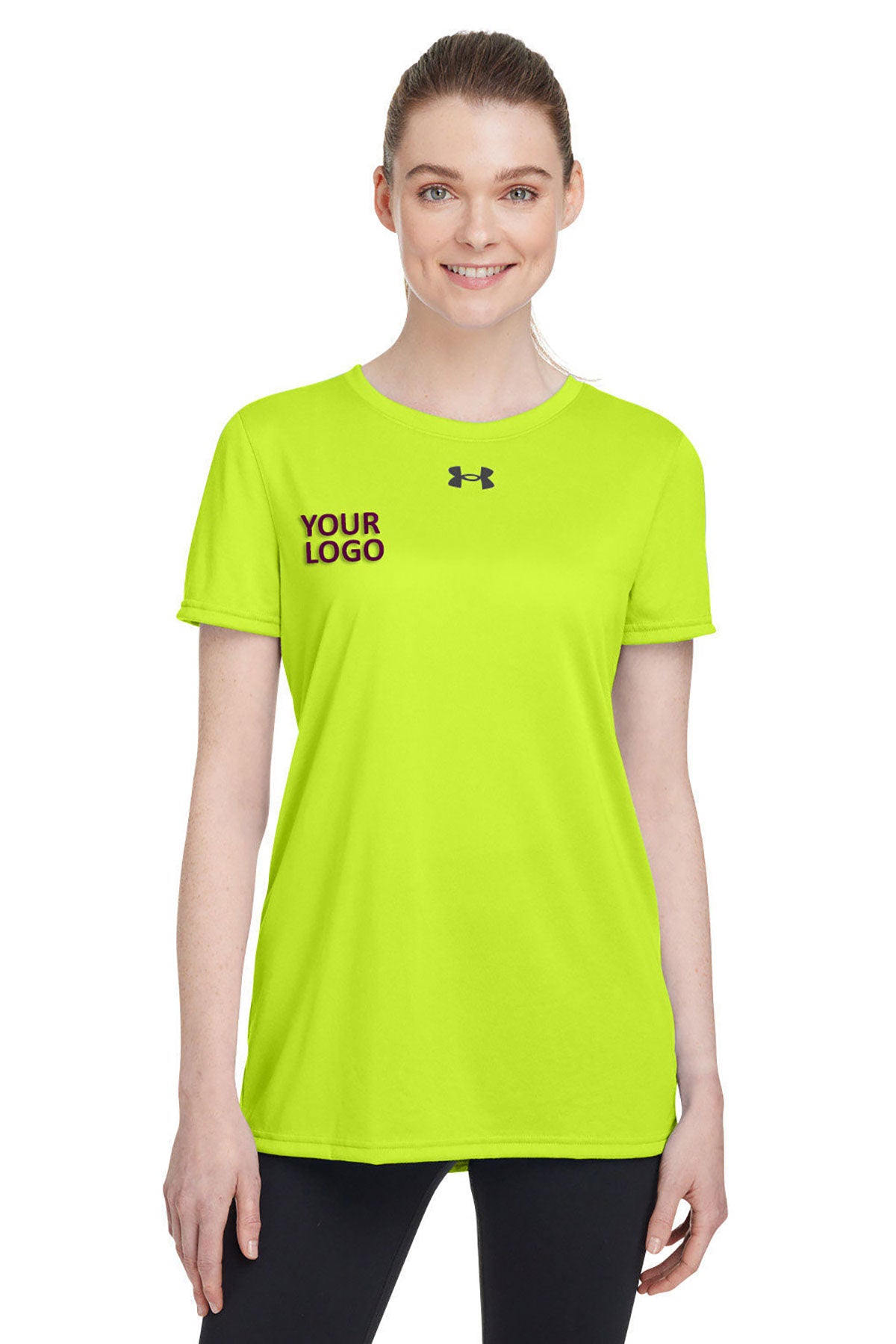 Under Armour Ladies Tech Customized T-Shirts, High Yellow