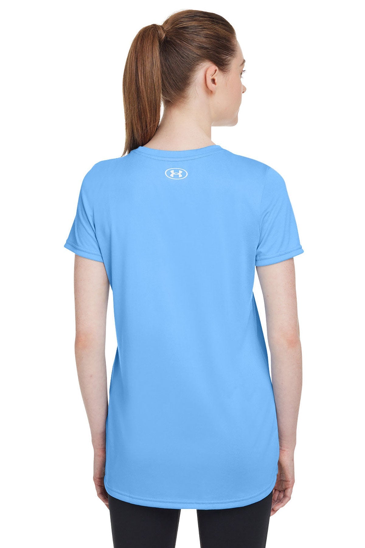 Under Armour Ladies Tech Branded T-Shirts, Carol Blue