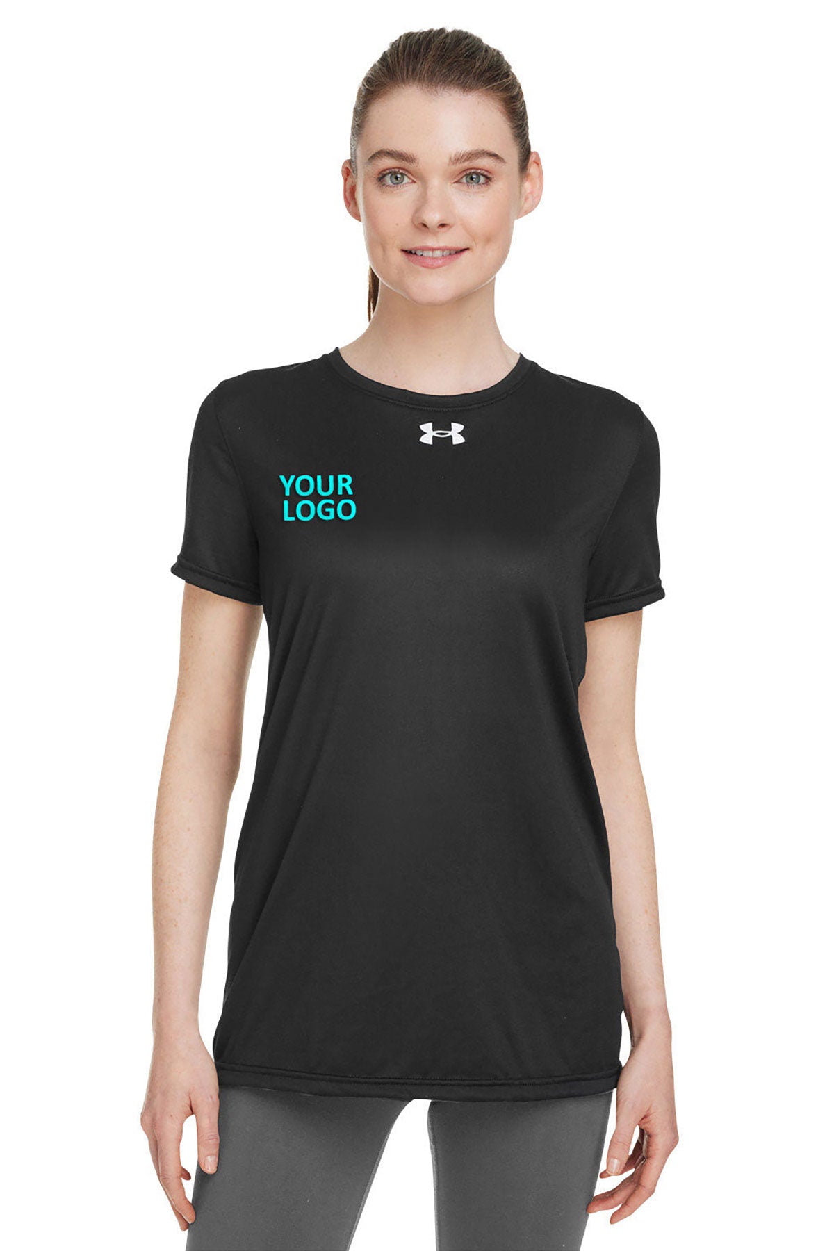Under Armour Ladies Tech Customized T-Shirts, Black