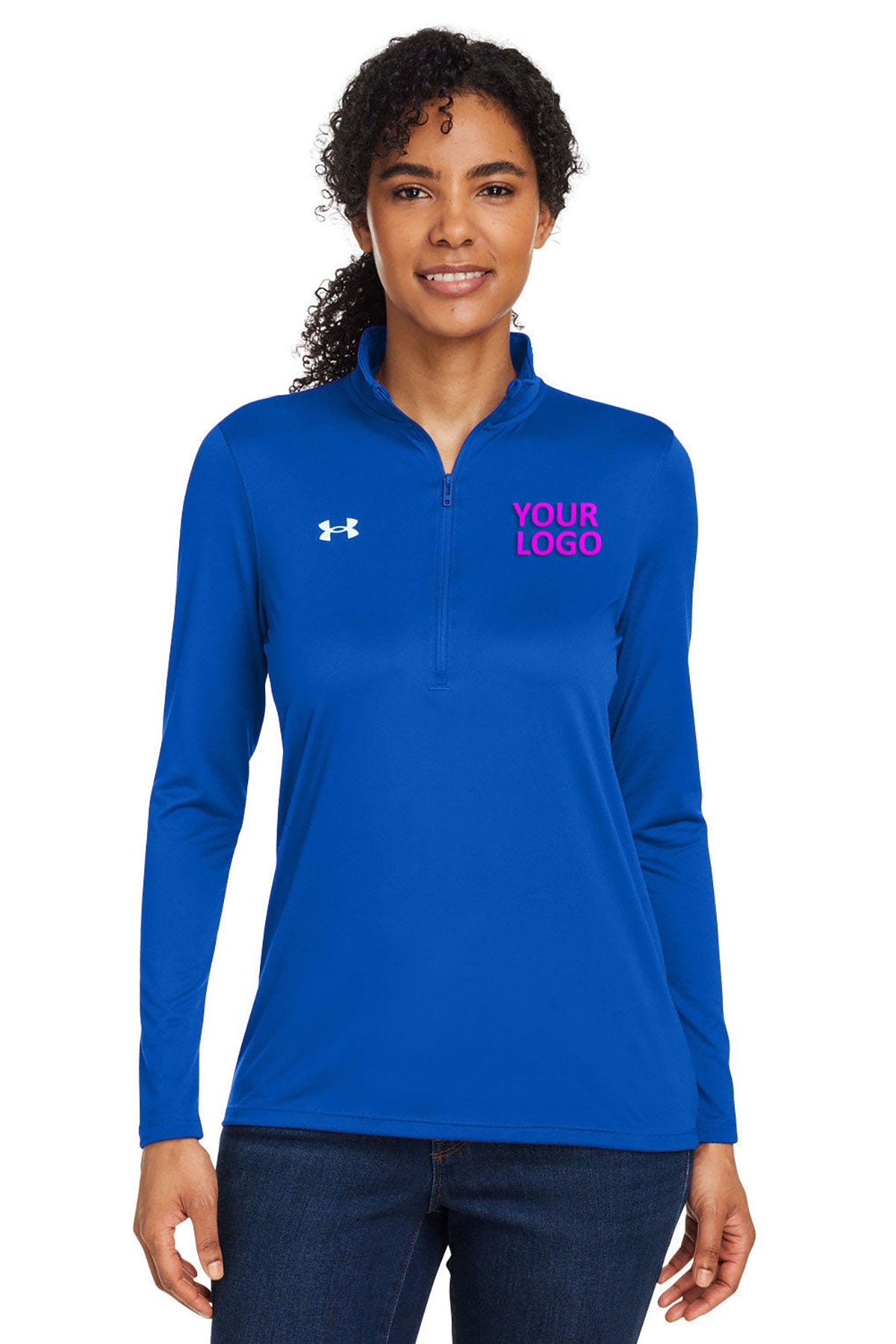 Under Armour Ladies Tech Customized Half-Zips, Royal