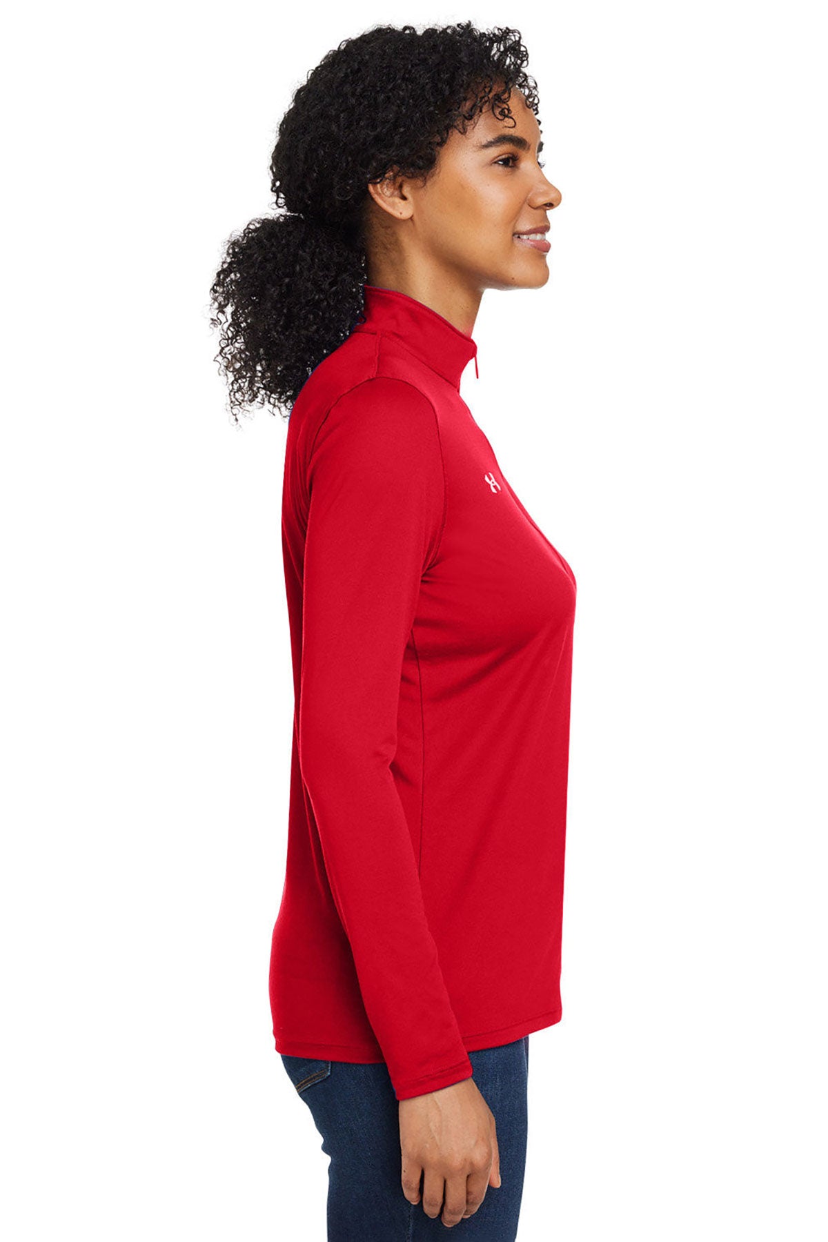 Under Armour Ladies Tech Custom Half-Zips, Red