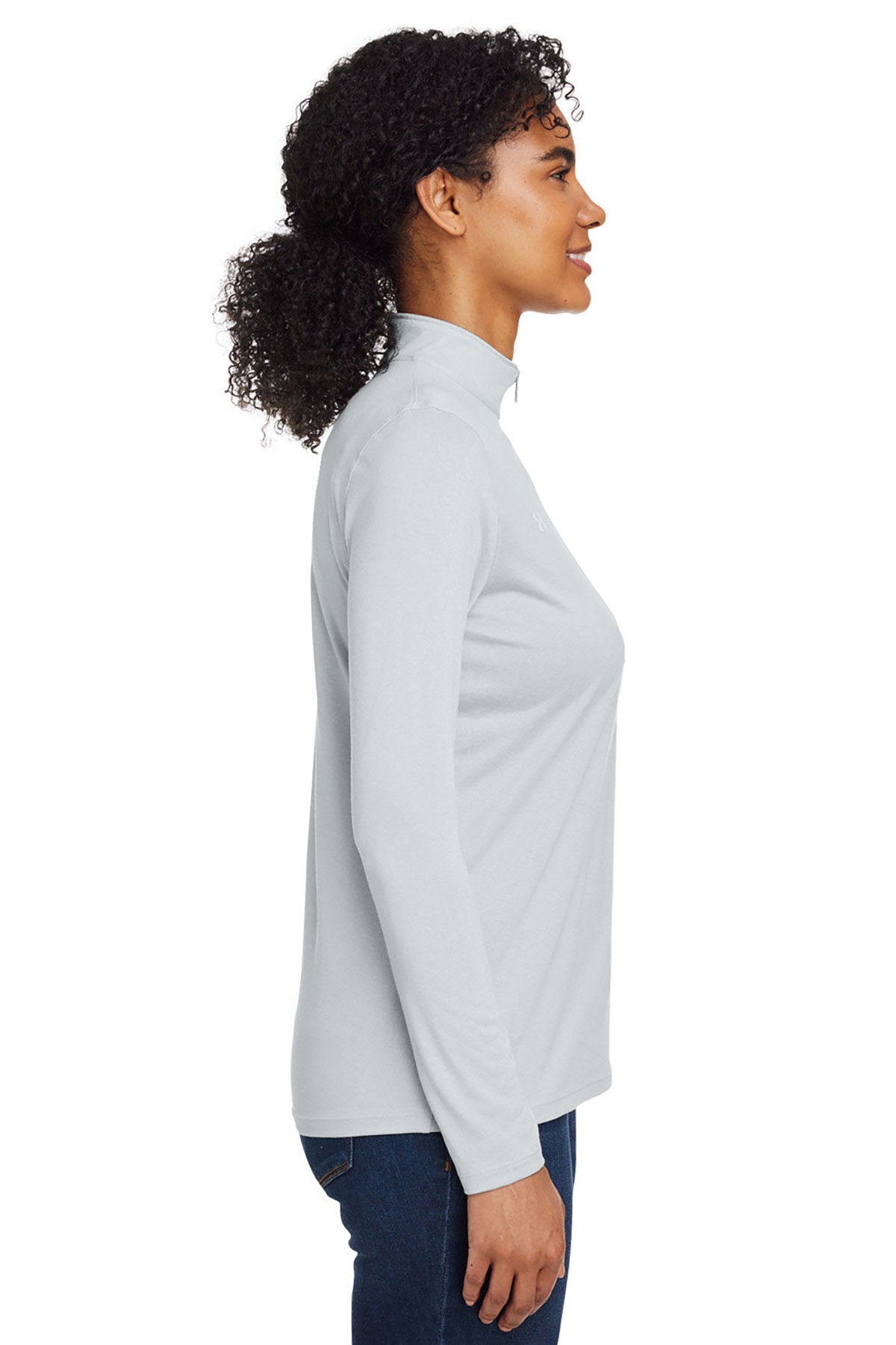 Under Armour Ladies Tech Customized Half-Zips, Medium Grey [Zura Bio]