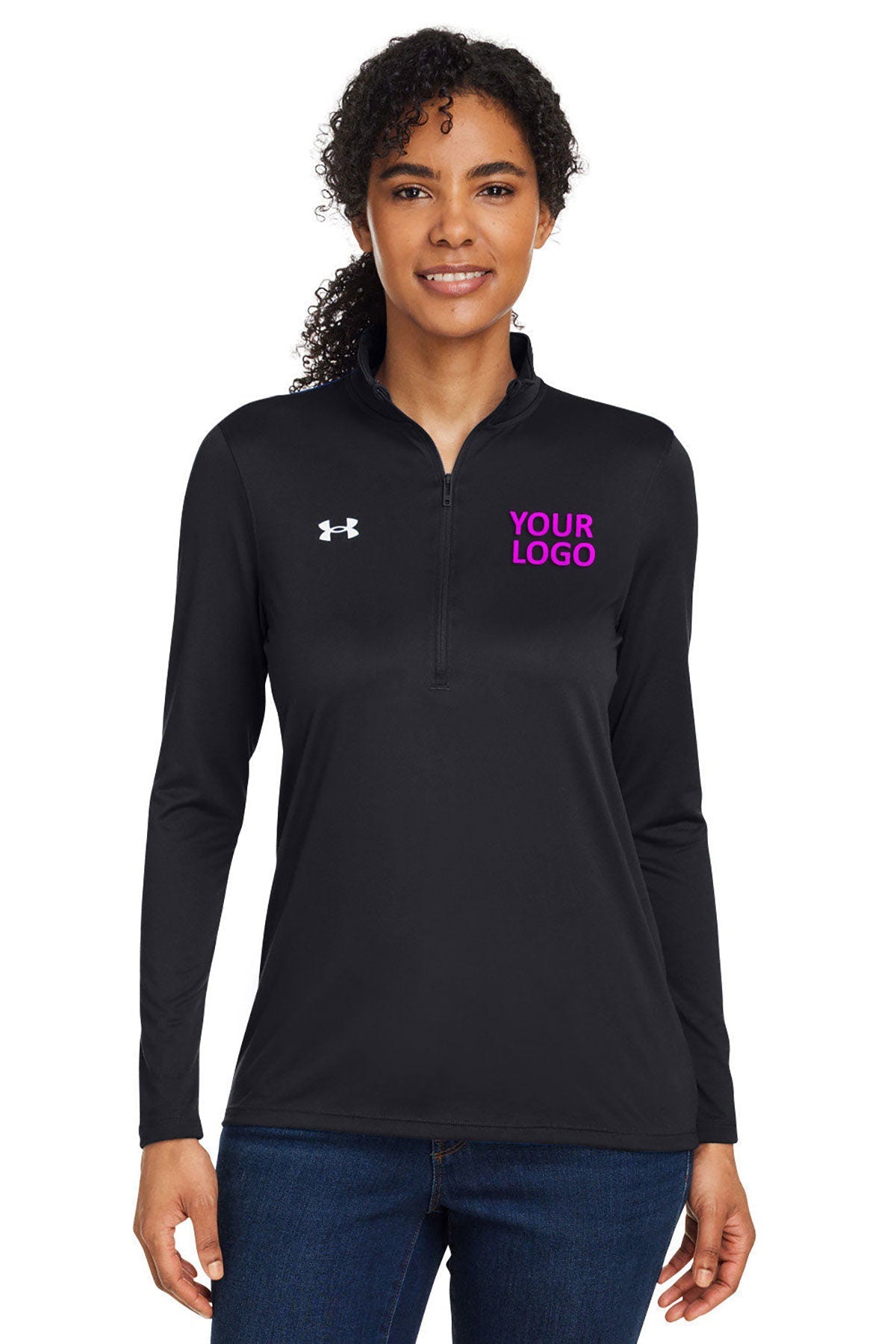 Under Armour Ladies Tech Customized Half-Zips, Black [Woodlake Educational Options]