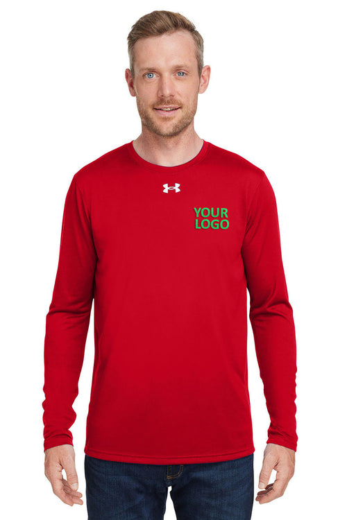 Under Armour Ladies Tech Long-Sleeve Customized T-Shirts, Red