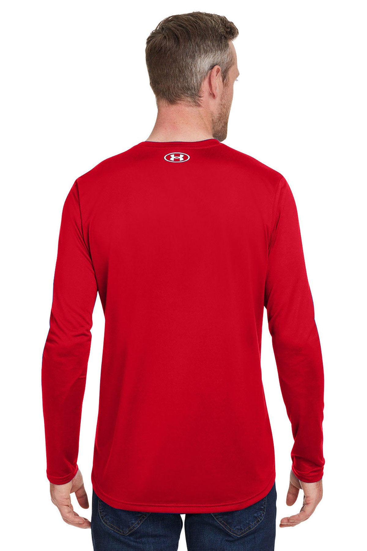 Under Armour Men's Tech Long-Sleeve Custom T-Shirts, Red